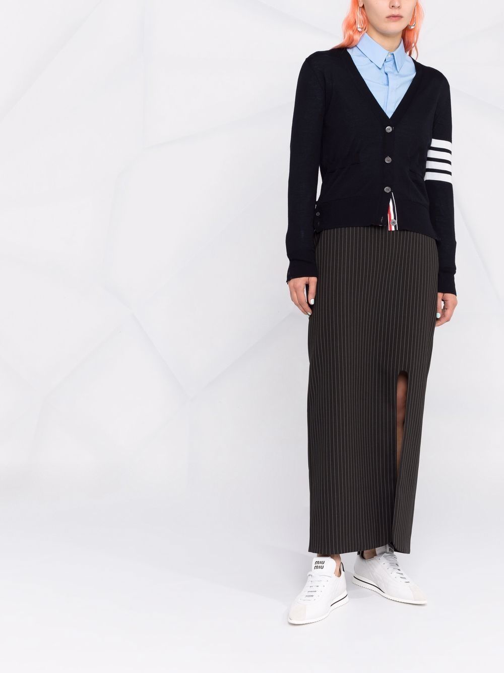 Thom Browne Women 4Bar Cotton Cardigan THOM BROWNE