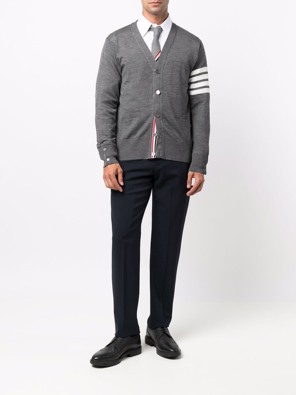 Thom Browne Men 4Bar Wool Cardigan THOM BROWNE