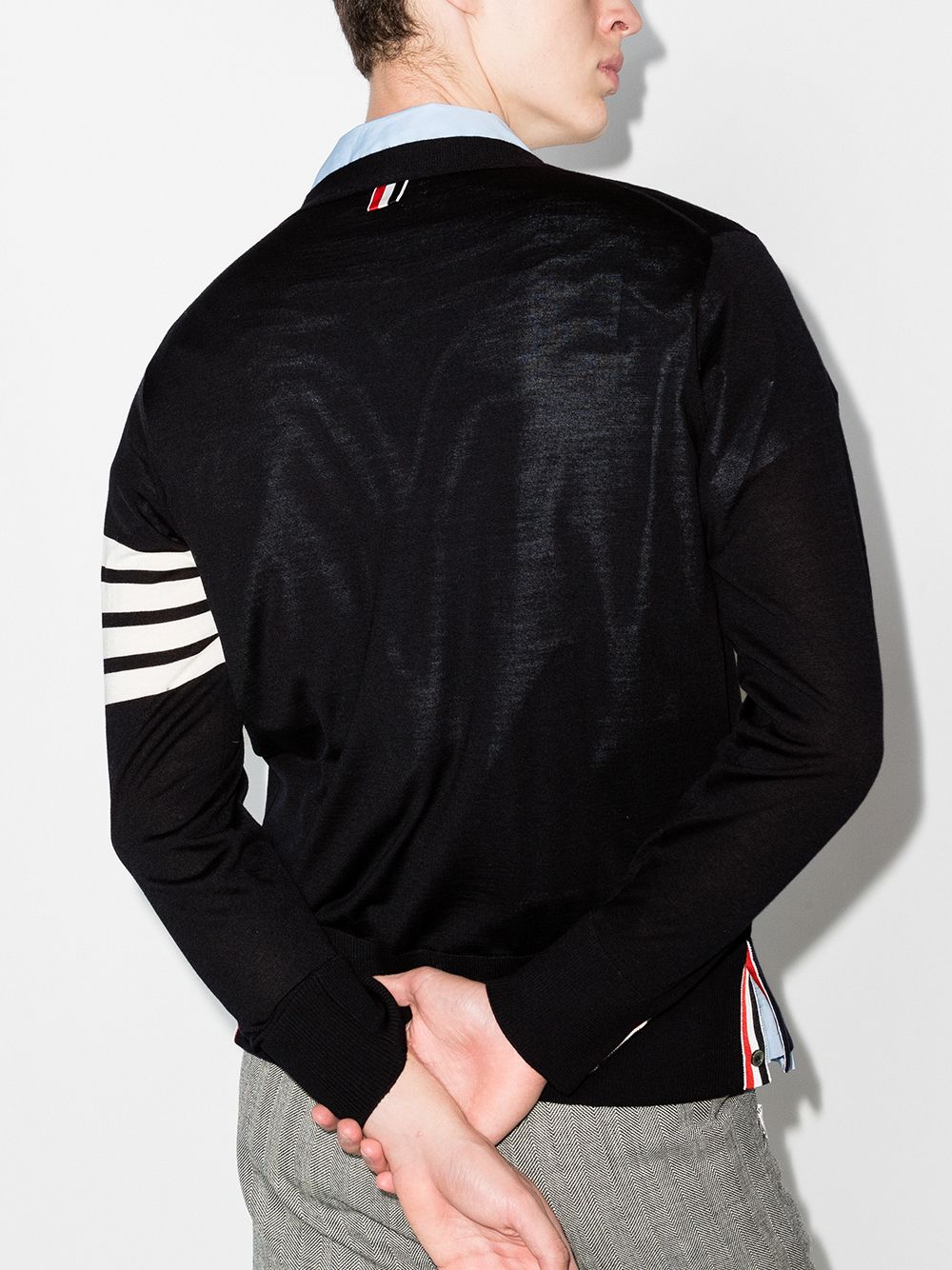 Thom Browne Men 4Bar Wool Cardigan THOM BROWNE