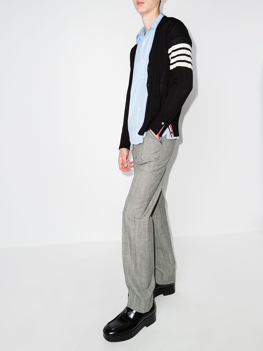 Thom Browne Men 4Bar Wool Cardigan THOM BROWNE