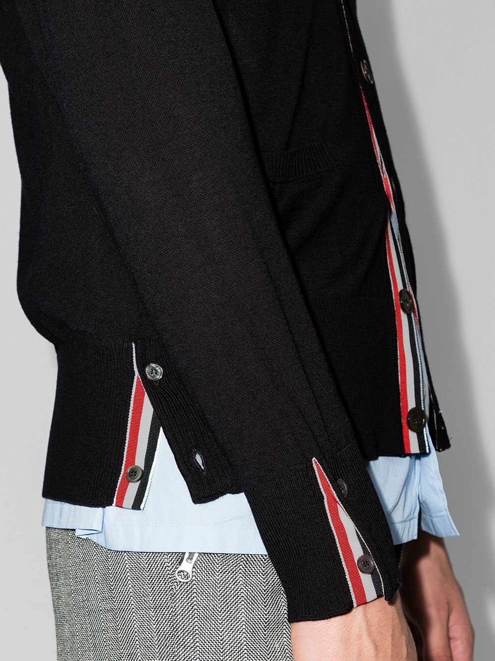 Thom Browne Men 4Bar Wool Cardigan THOM BROWNE
