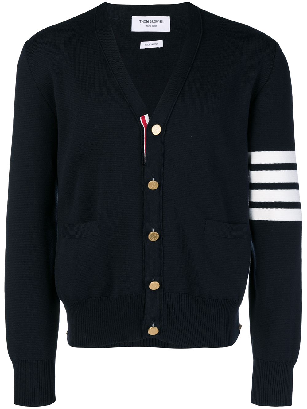 Thom Browne Men 4Bar Cotton Cardigan THOM BROWNE
