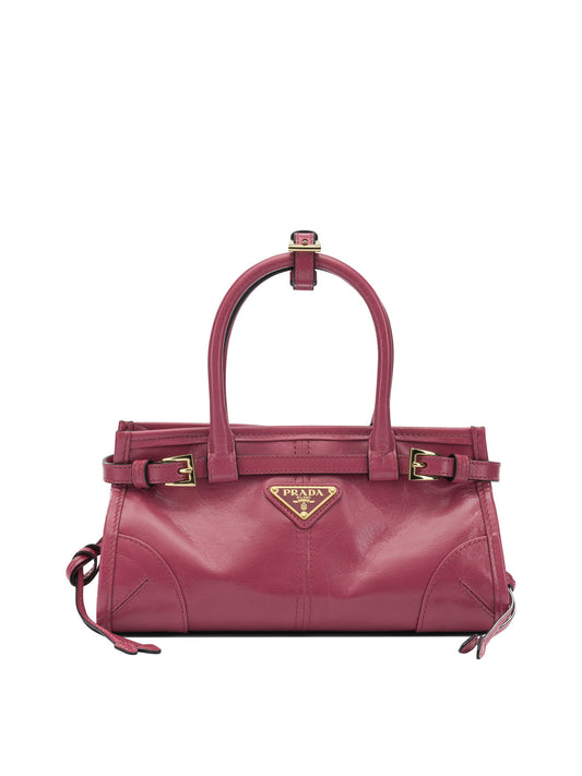 Prada Women Fuchsia Leather Mini Prada Bonnie Handbag PRADA