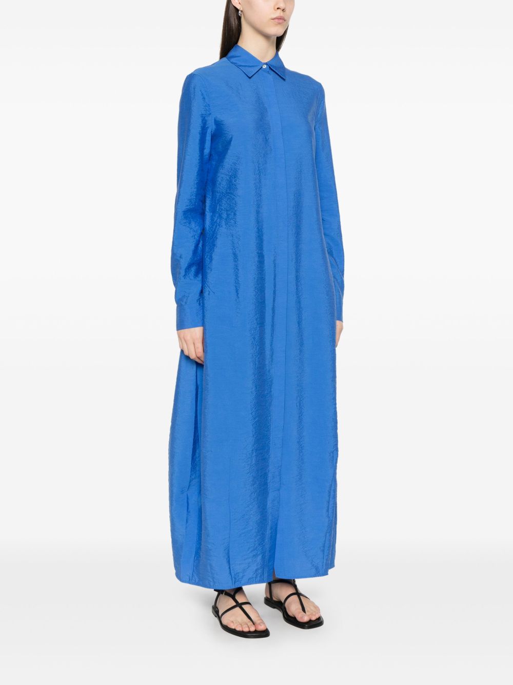 Toteme Women Blue Silk Chemisier Dress TOTEME