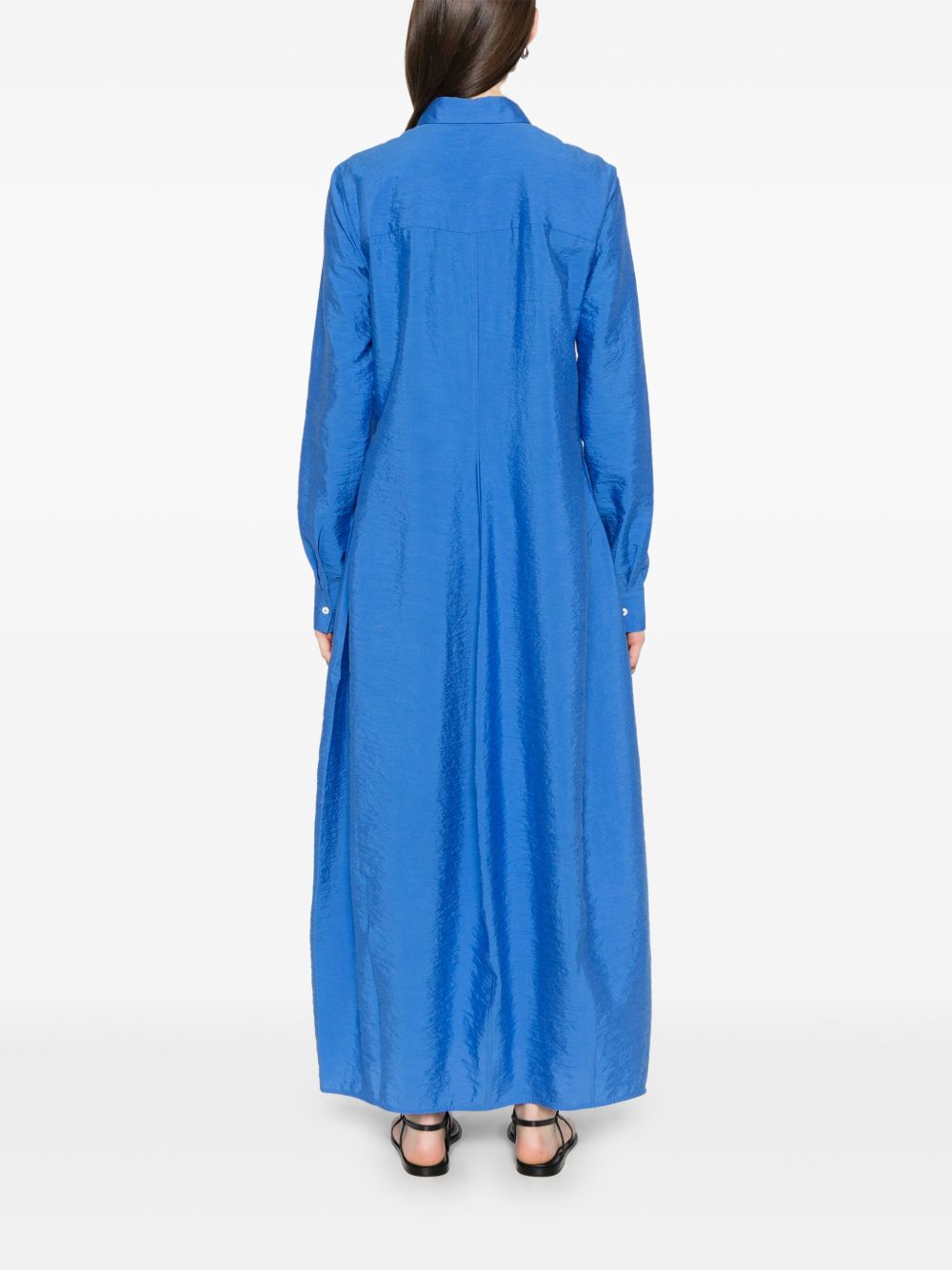 Toteme Women Blue Silk Chemisier Dress TOTEME