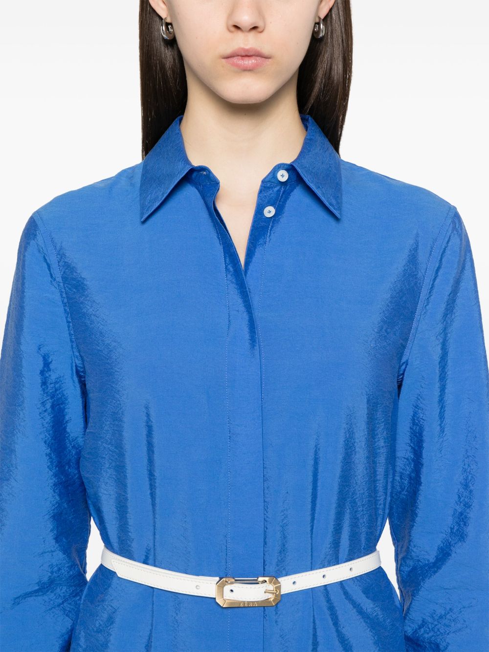Toteme Women Blue Silk Chemisier Dress TOTEME