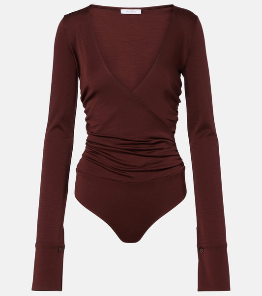 Max Mara Women Nigella Draped Wool Bodysuit MAX MARA