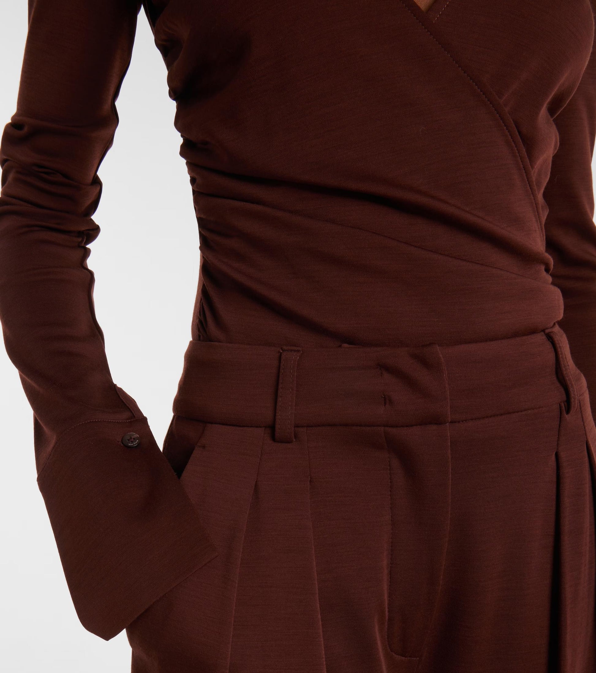 Max Mara Women Nigella Draped Wool Bodysuit MAX MARA