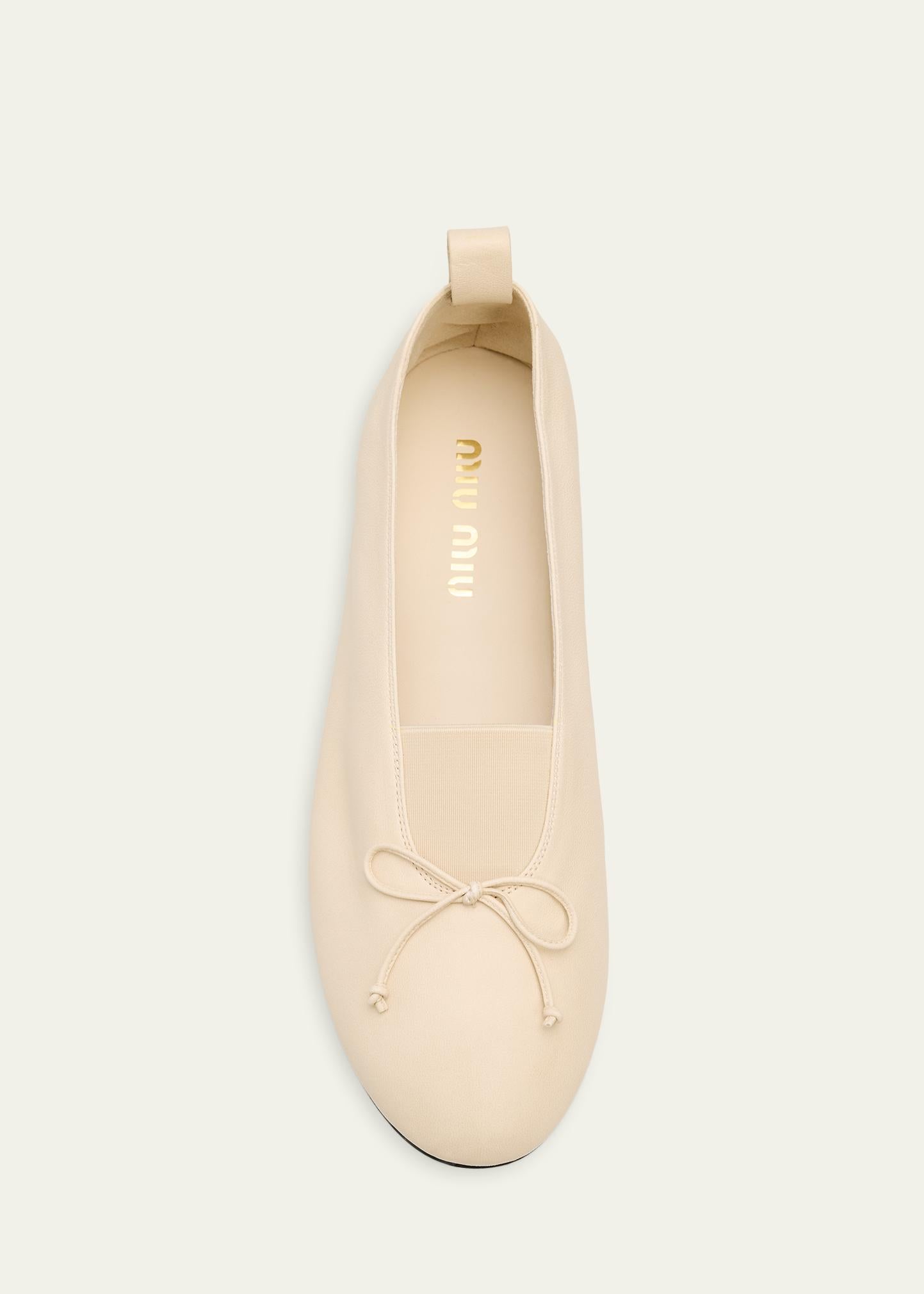 Miu Miu Women Ivory Nappa Ballerinas MIU MIU
