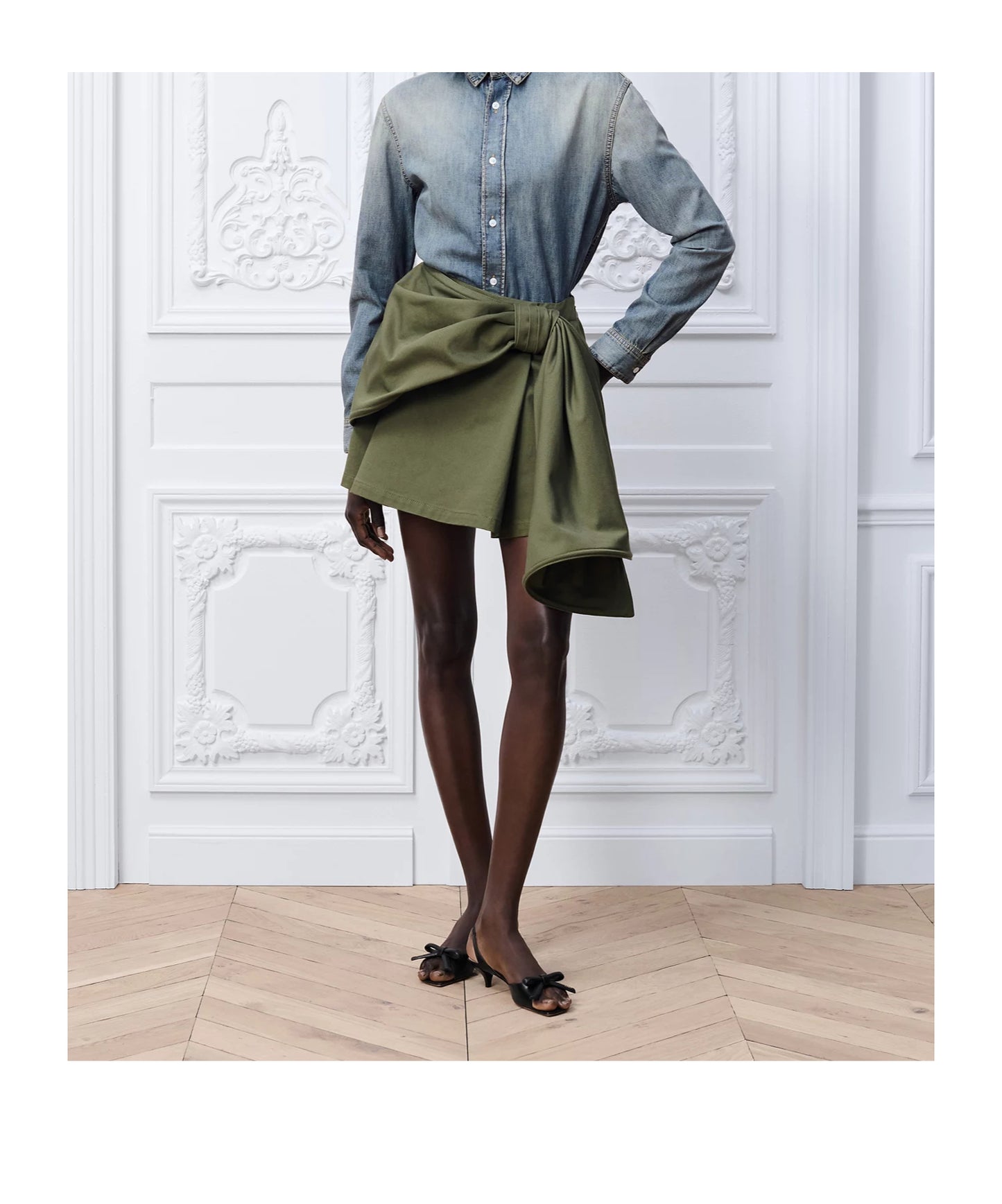 Dior Women Canvas Mini Skirt With Maxi Bow CHRISTIAN DIOR