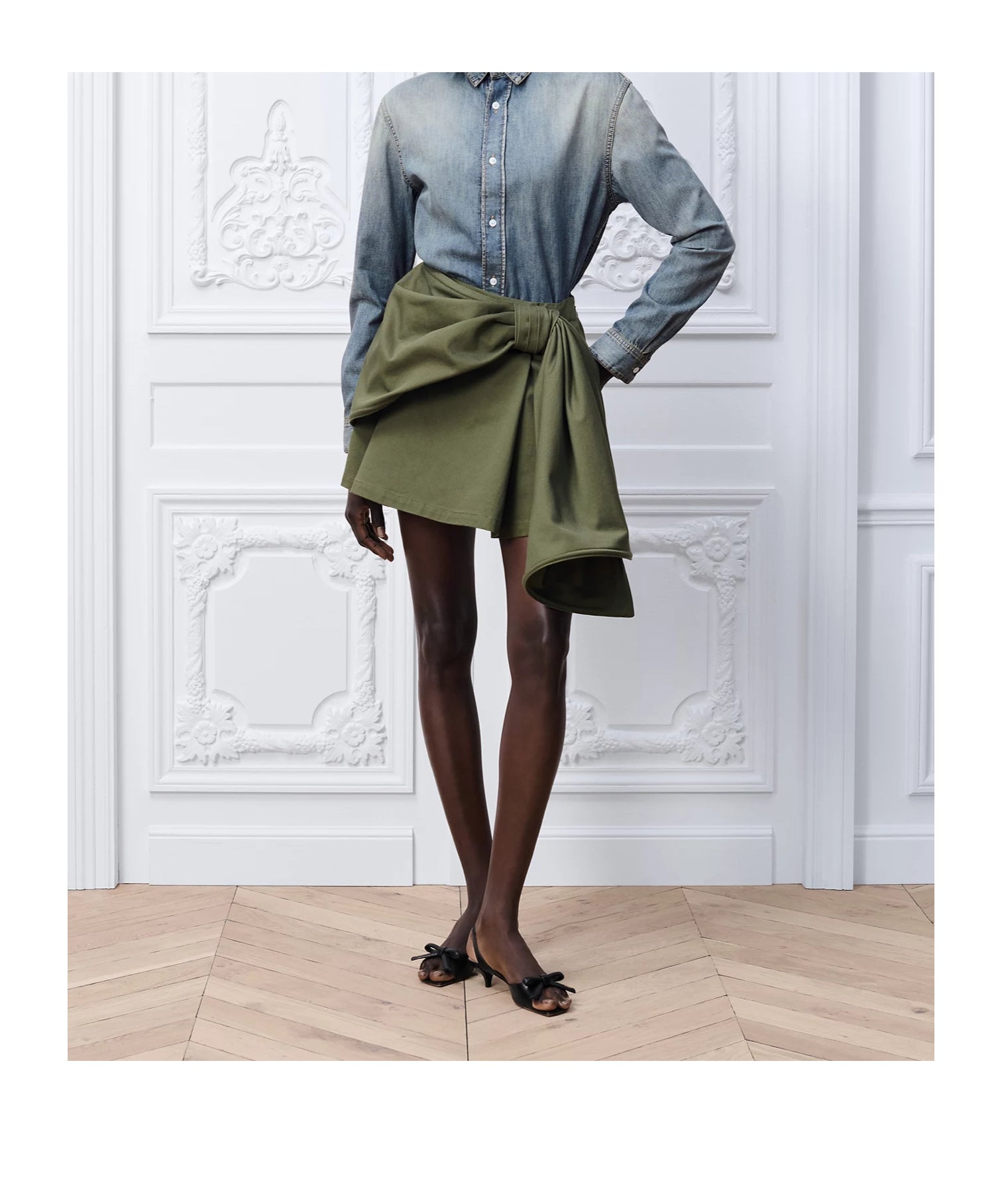 Dior Women Canvas Mini Skirt With Maxi Bow CHRISTIAN DIOR