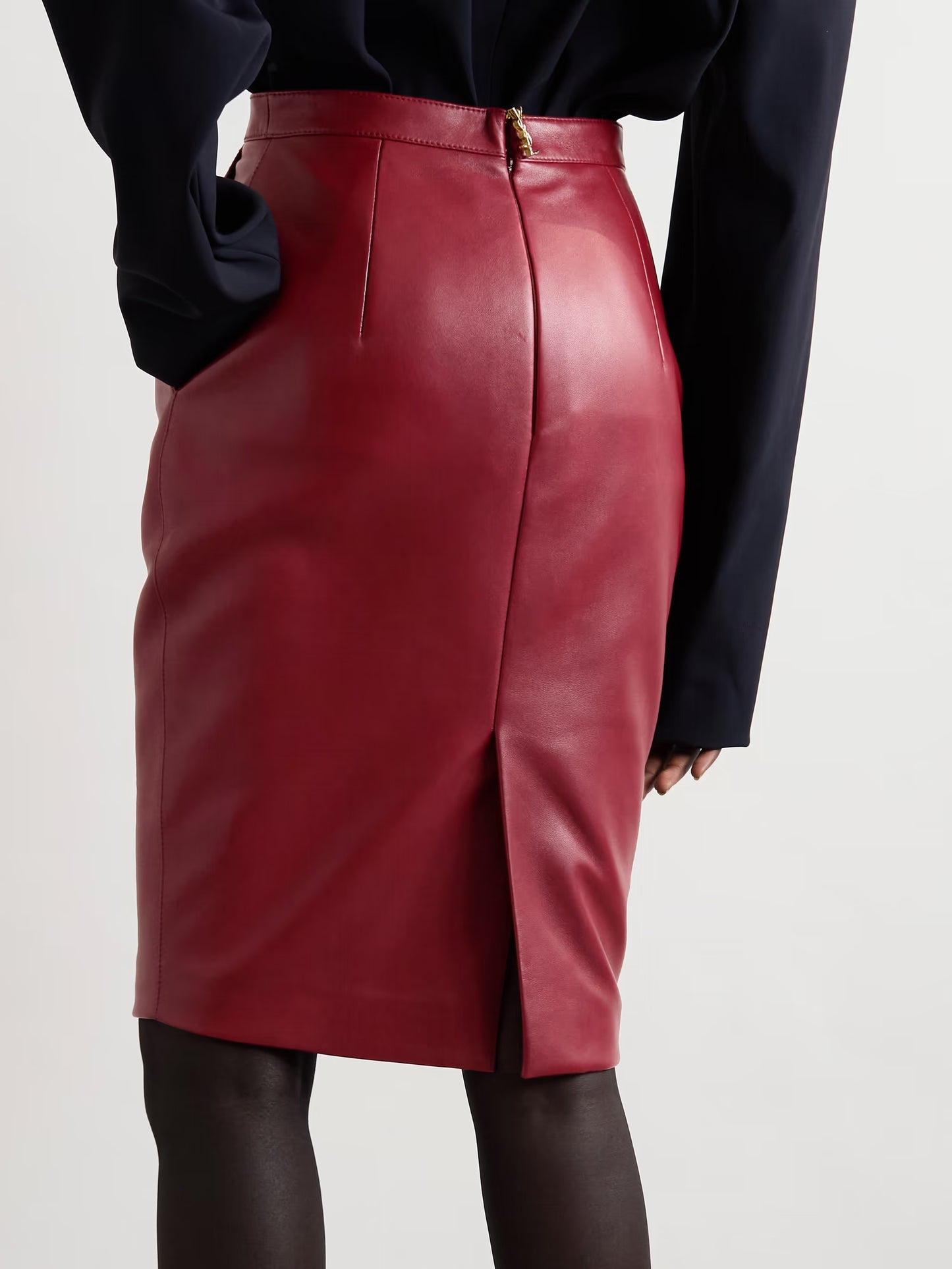 Saint Laurent Women Leather Skirt SAINT LAURENT