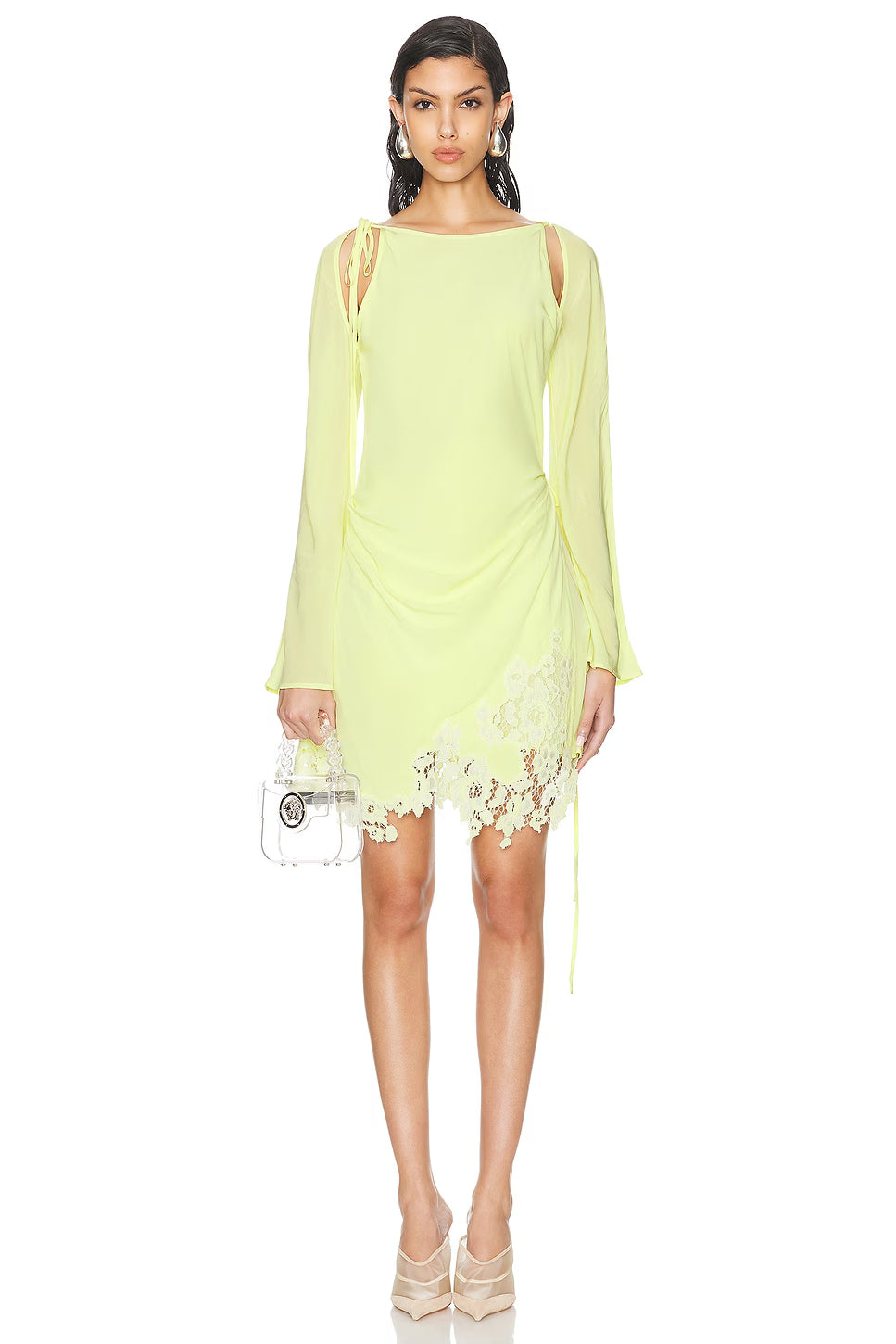 Acne Studios Women Floral-Lace Detail Mini Dress ACNE STUDIOS