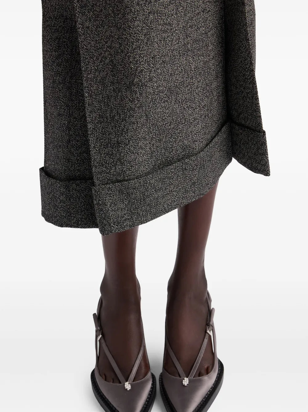 Prada Women Wool Weave Midi Skirt Women PRADA