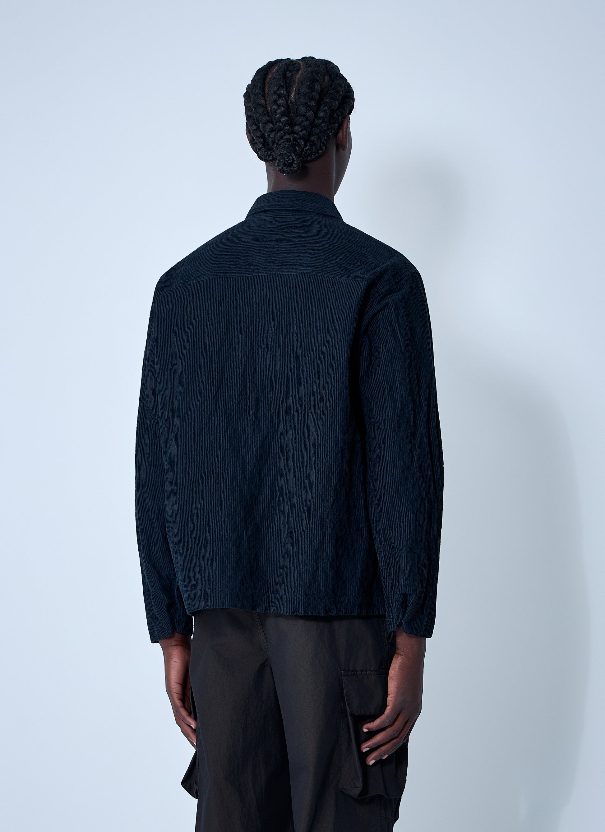 Stone Island Men Logo Motif Corduroy Shirt STONE ISLAND