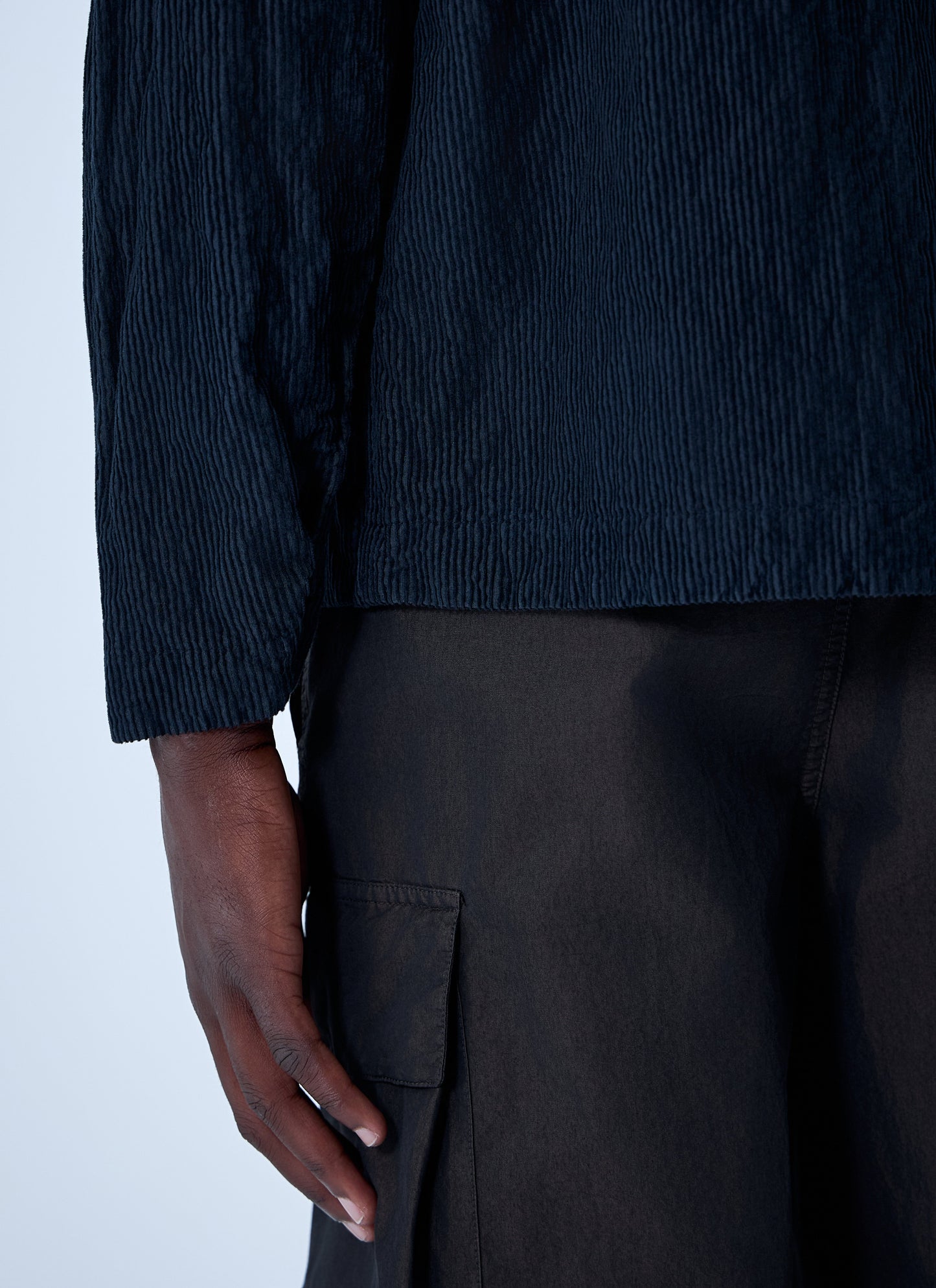 Stone Island Men Logo Motif Corduroy Shirt STONE ISLAND