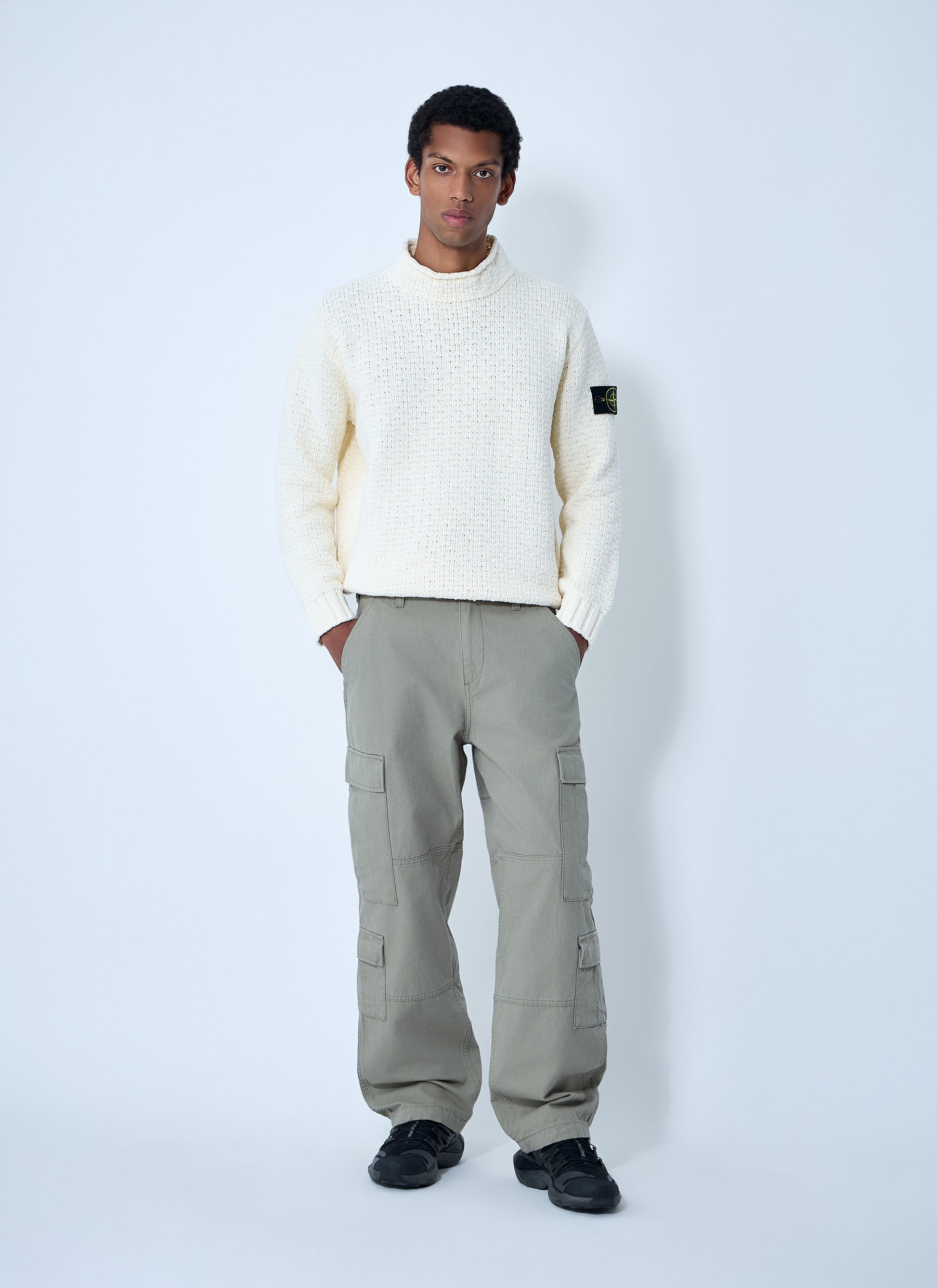 Stone Island Men Chenille Cotton Sweater STONE ISLAND