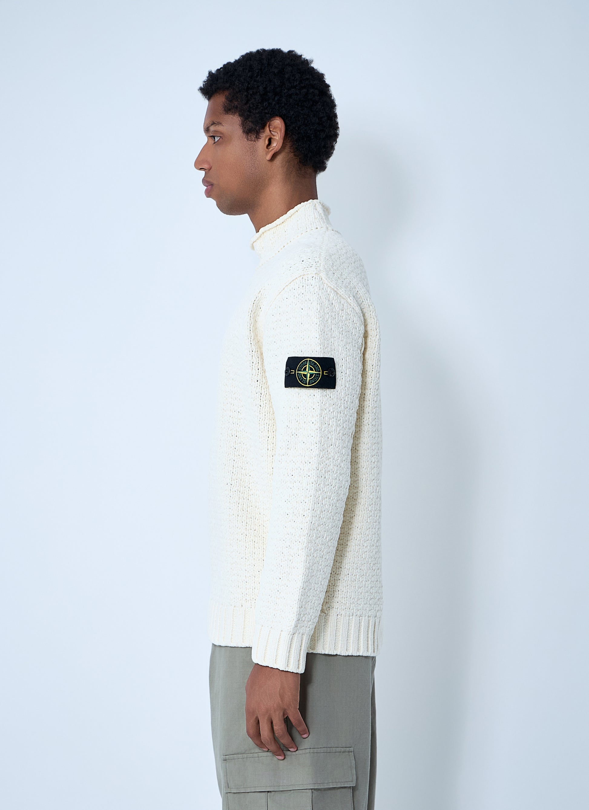 Stone Island Men Chenille Cotton Sweater STONE ISLAND