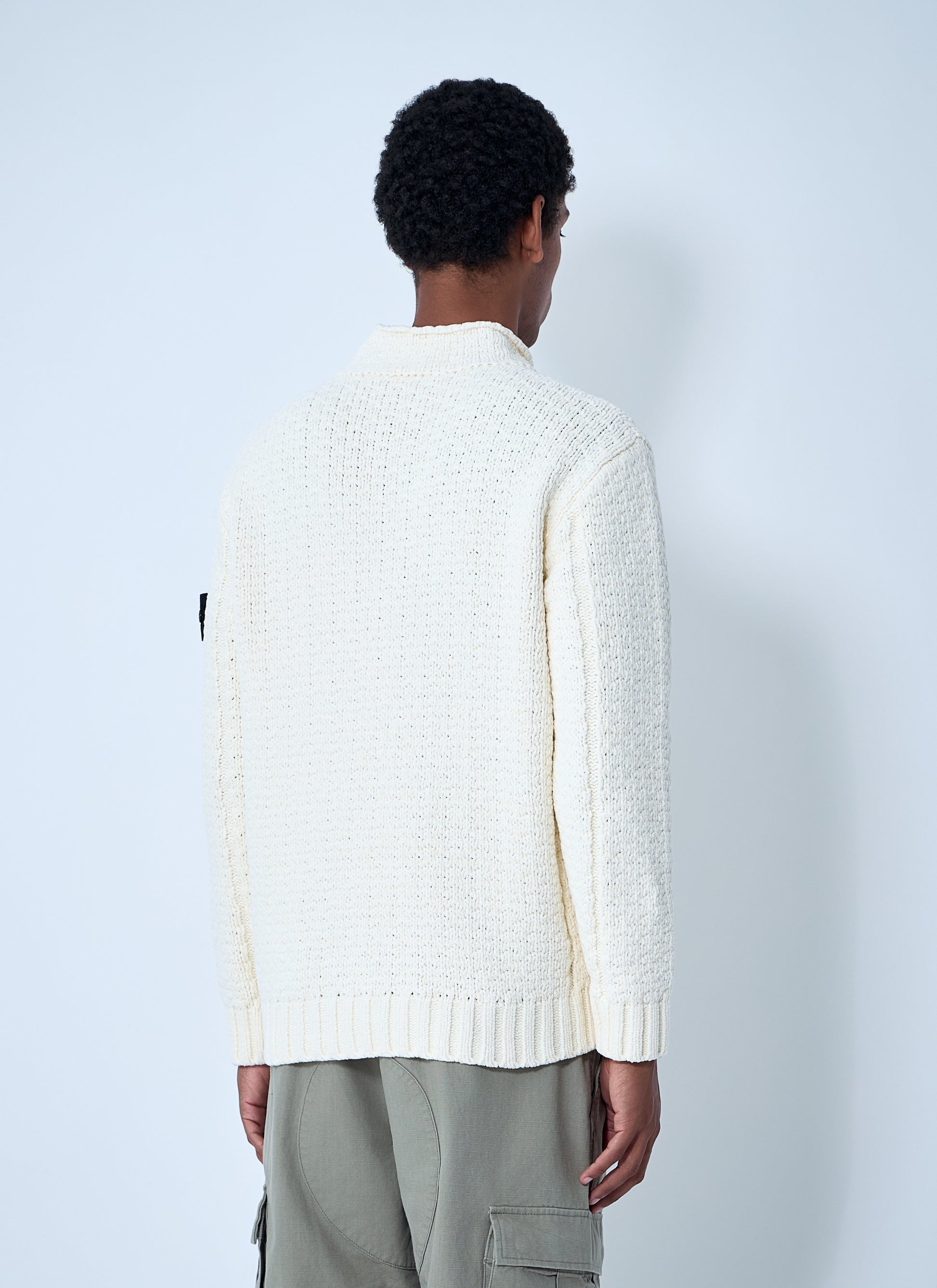 Stone Island Men Chenille Cotton Sweater STONE ISLAND