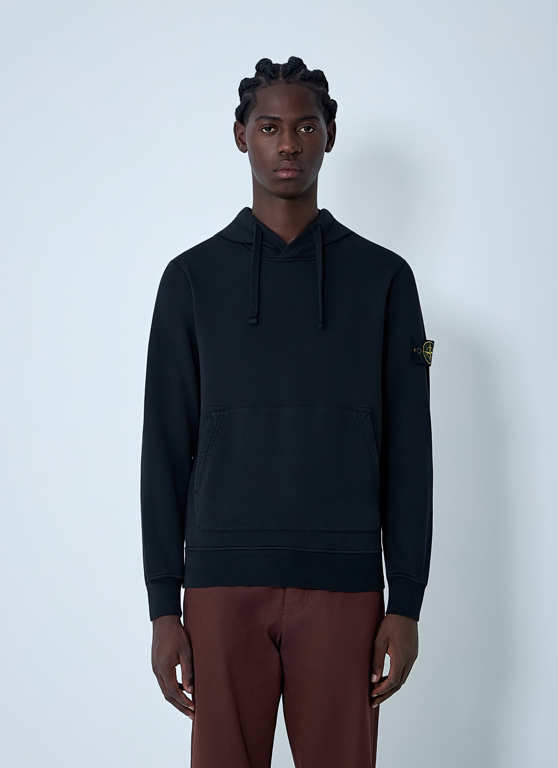 Stone Island Men Compass Patch Hooded Sweatshirt STONE ISLAND
