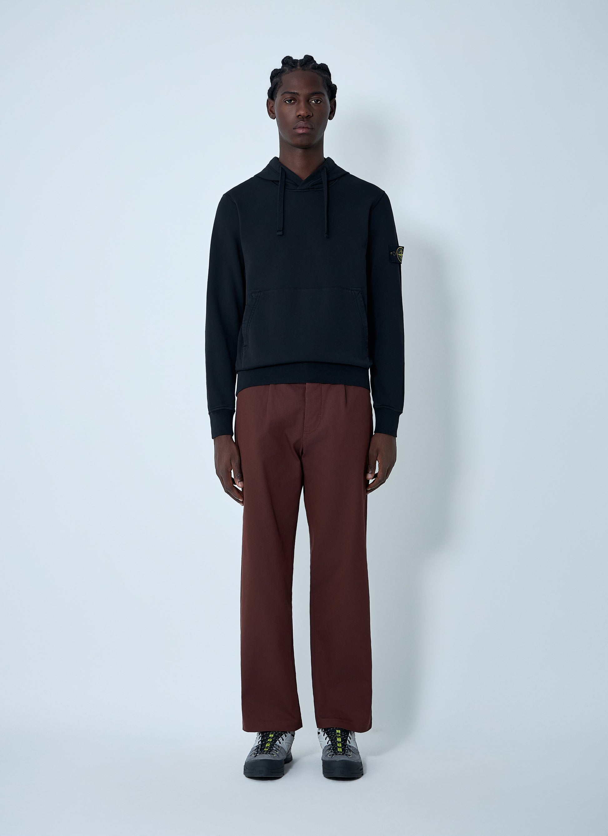 Stone Island Men Compass Patch Hooded Sweatshirt STONE ISLAND