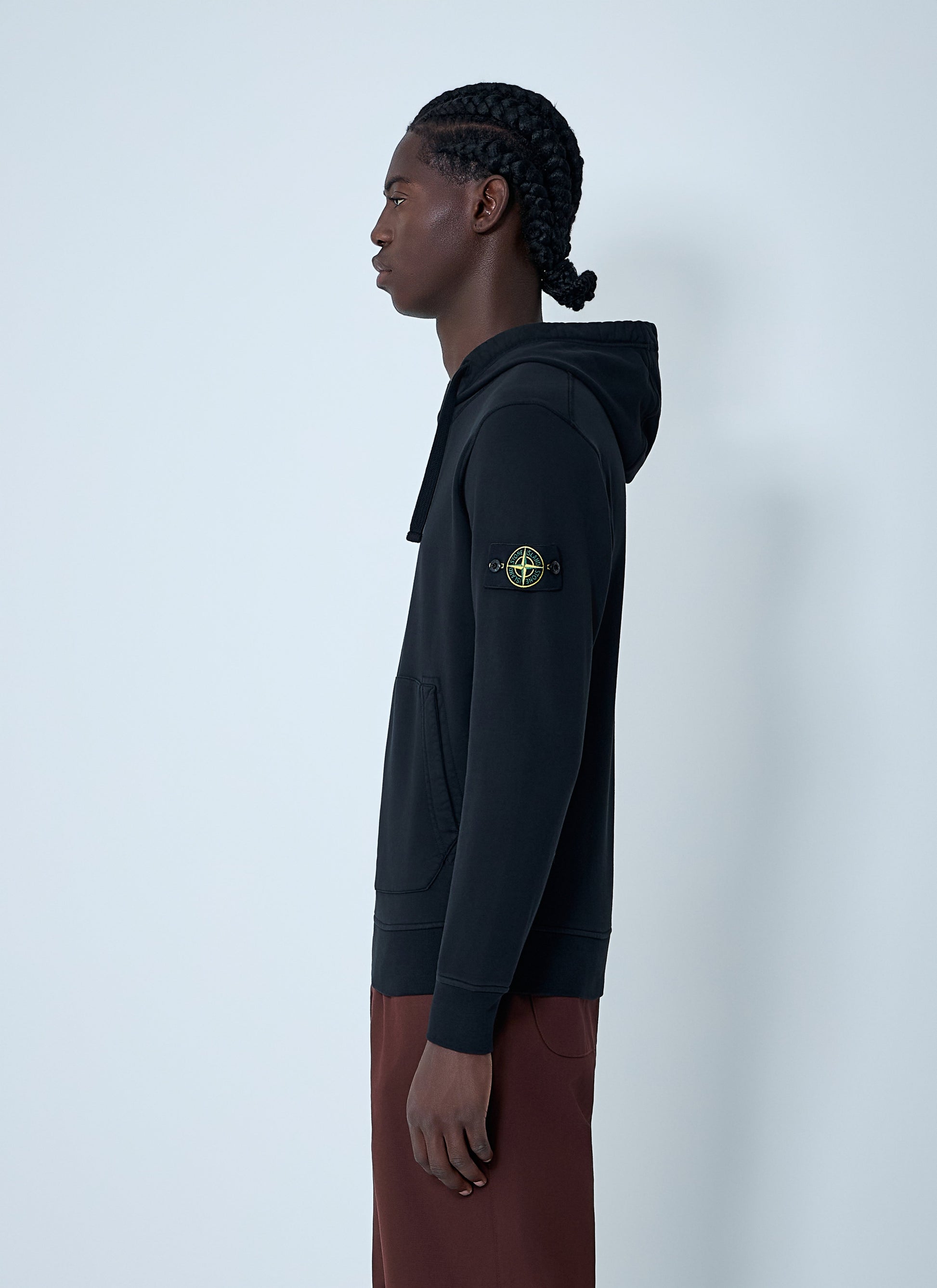 Stone Island Men Compass Patch Hooded Sweatshirt STONE ISLAND