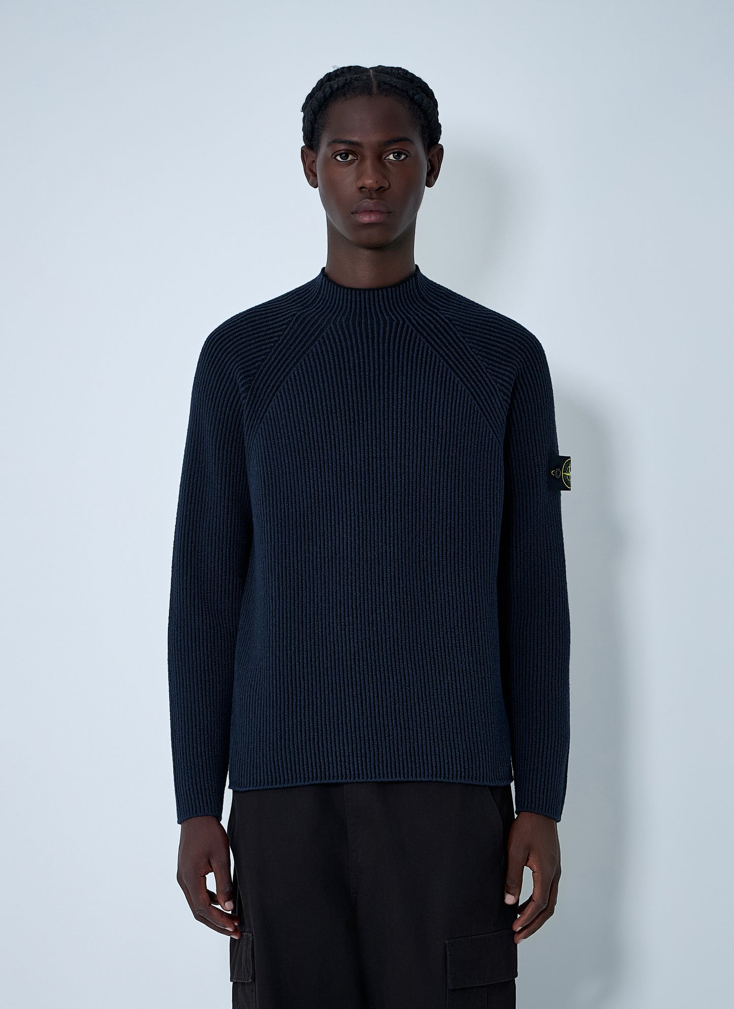 Stone Island Men Rib Logo Patch Sweater STONE ISLAND