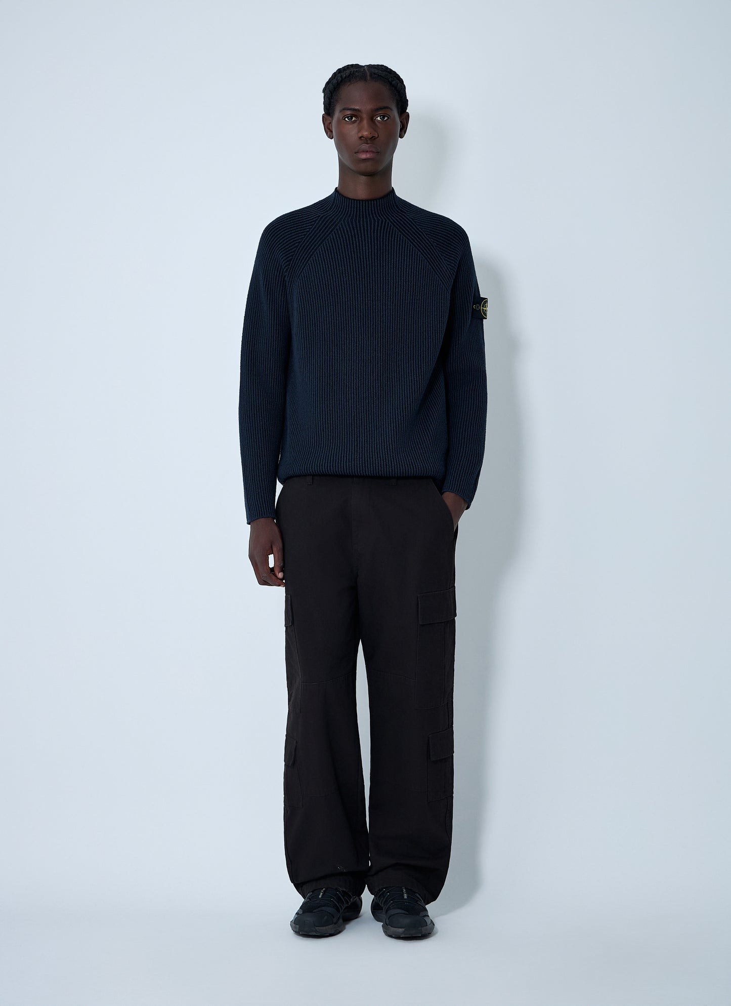 Stone Island Men Rib Logo Patch Sweater STONE ISLAND