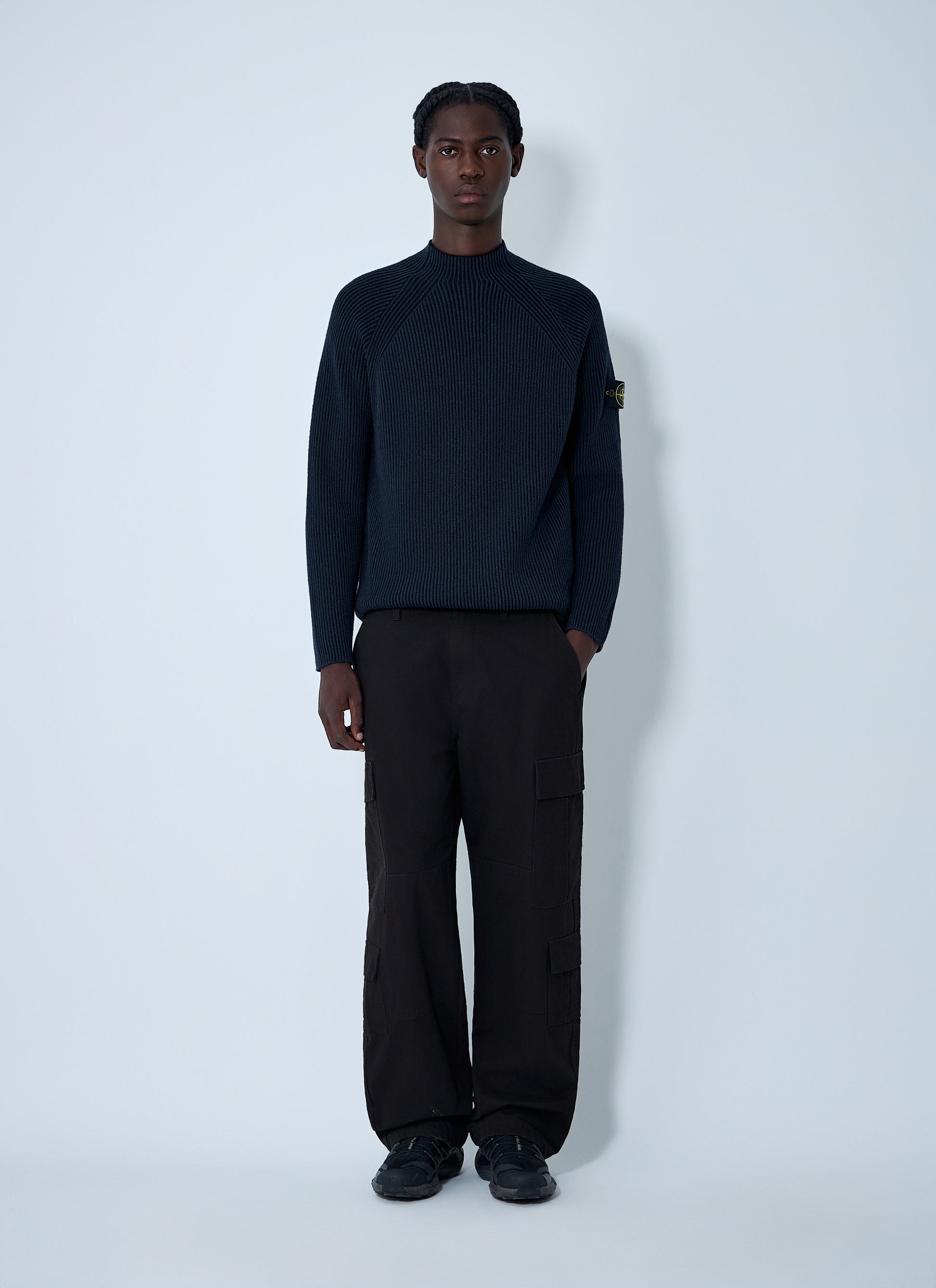 Stone Island Men Rib Logo Patch Sweater STONE ISLAND