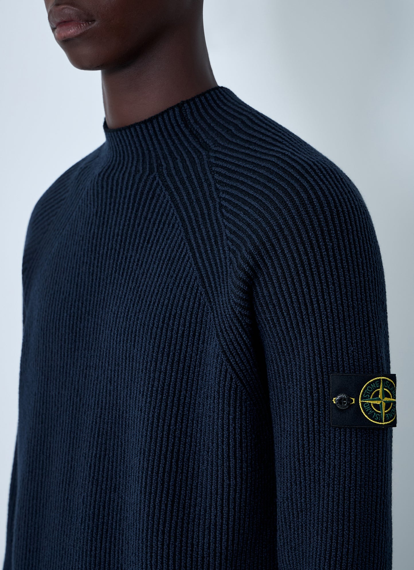 Stone Island Men Rib Logo Patch Sweater STONE ISLAND