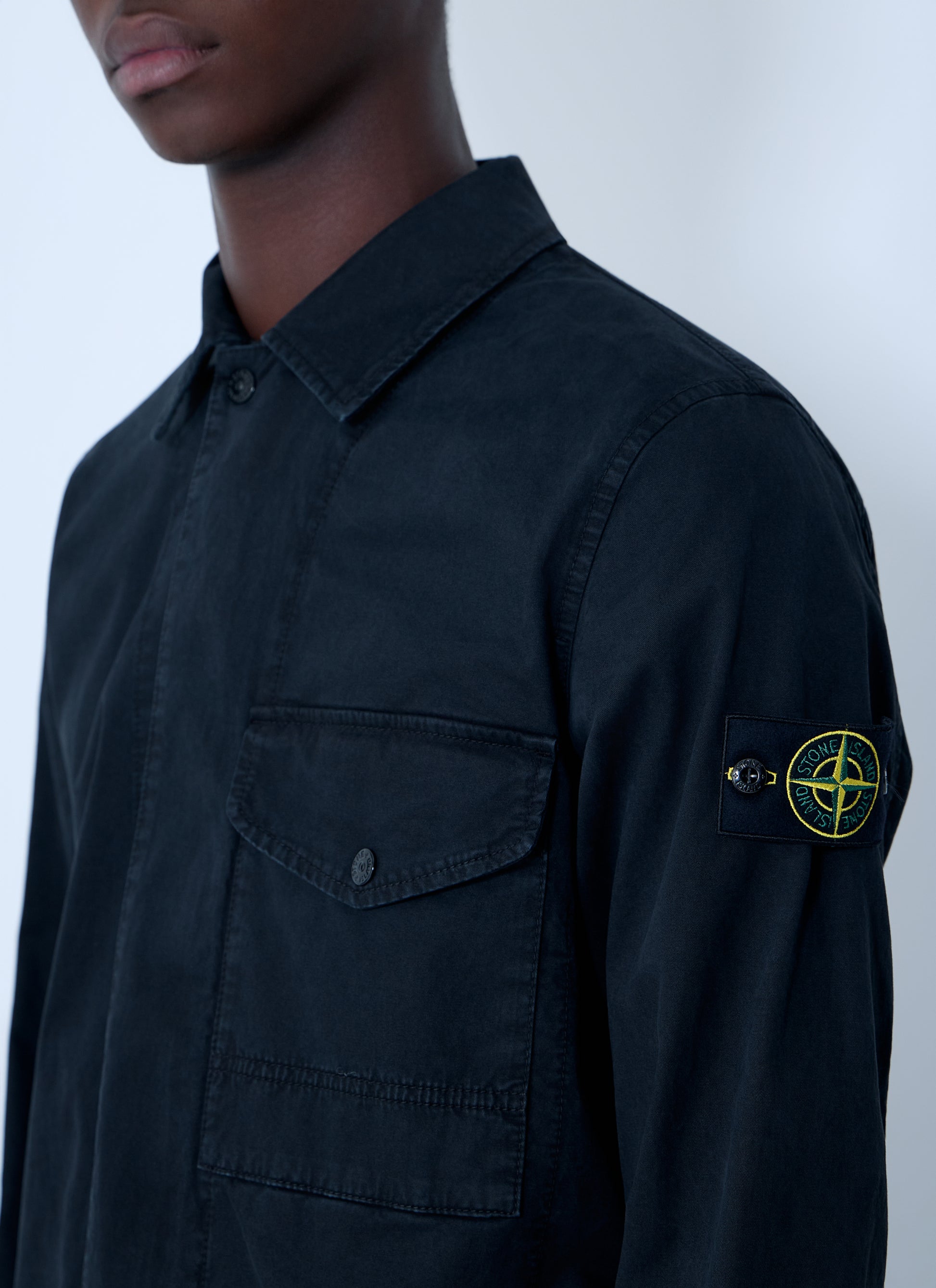 Stone Island Men Logo Patch Shirt STONE ISLAND