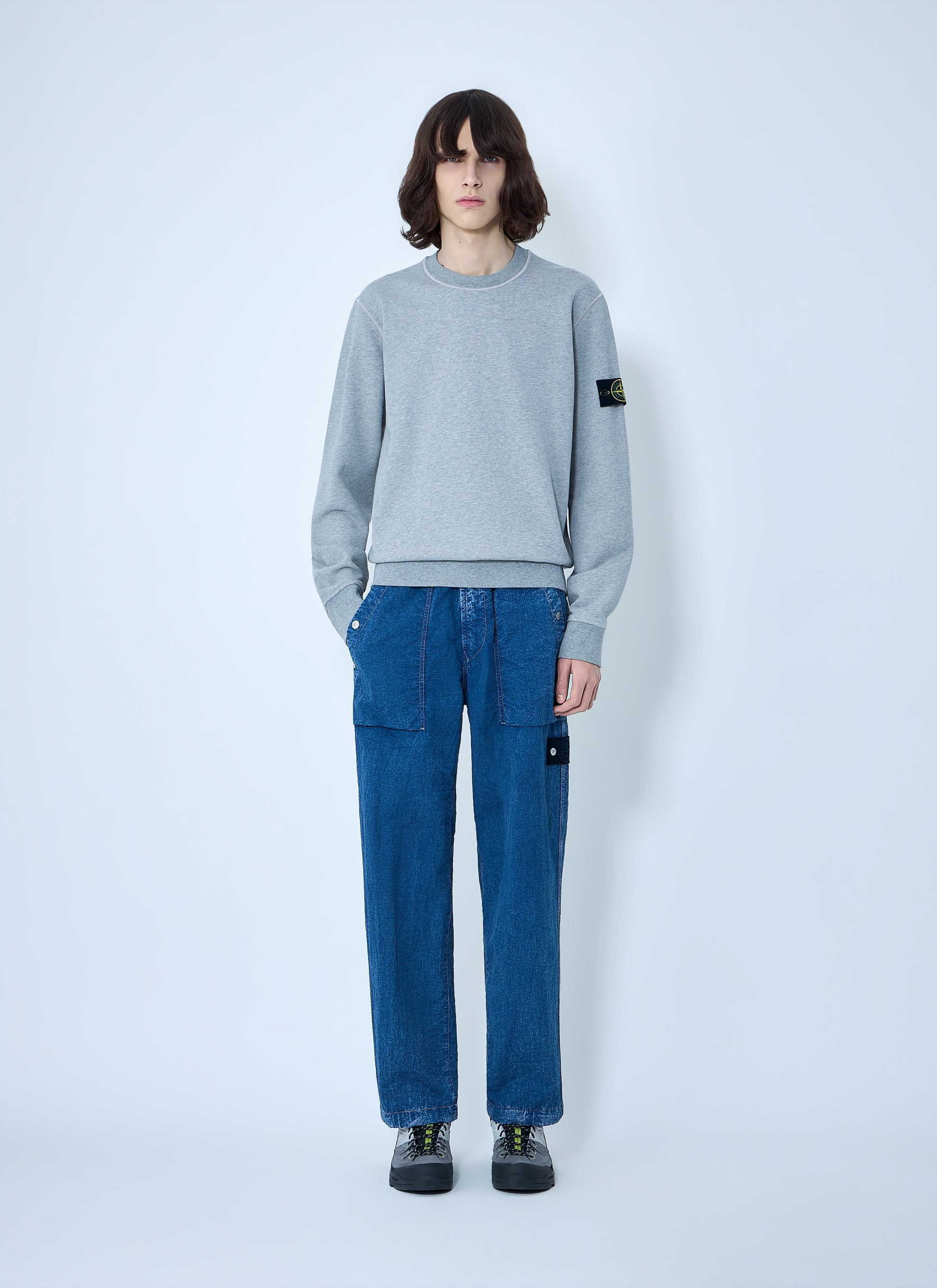 Stone Island Men Elasticated Denim Cargo Trousers STONE ISLAND