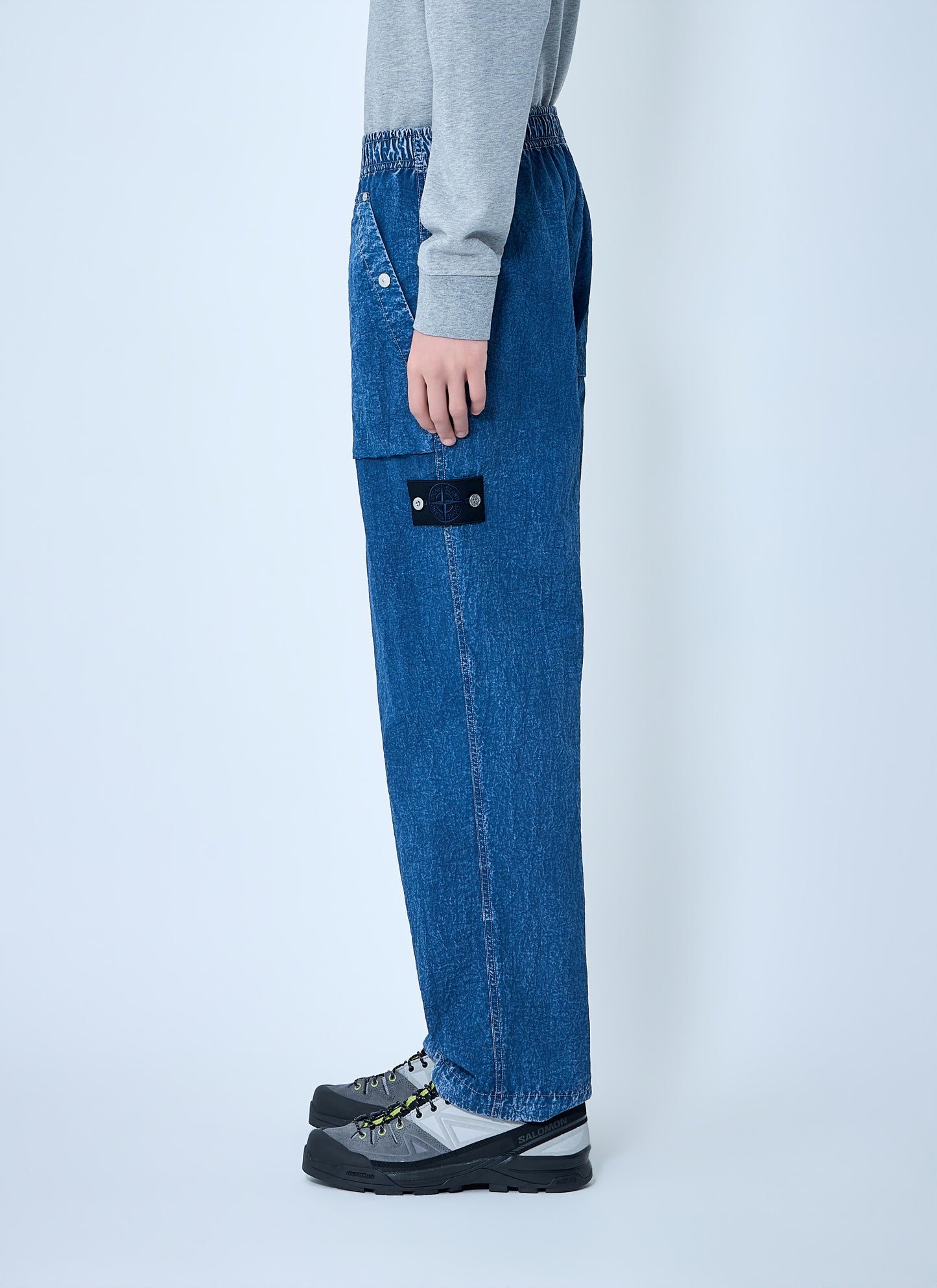 Stone Island Men Elasticated Denim Cargo Trousers STONE ISLAND