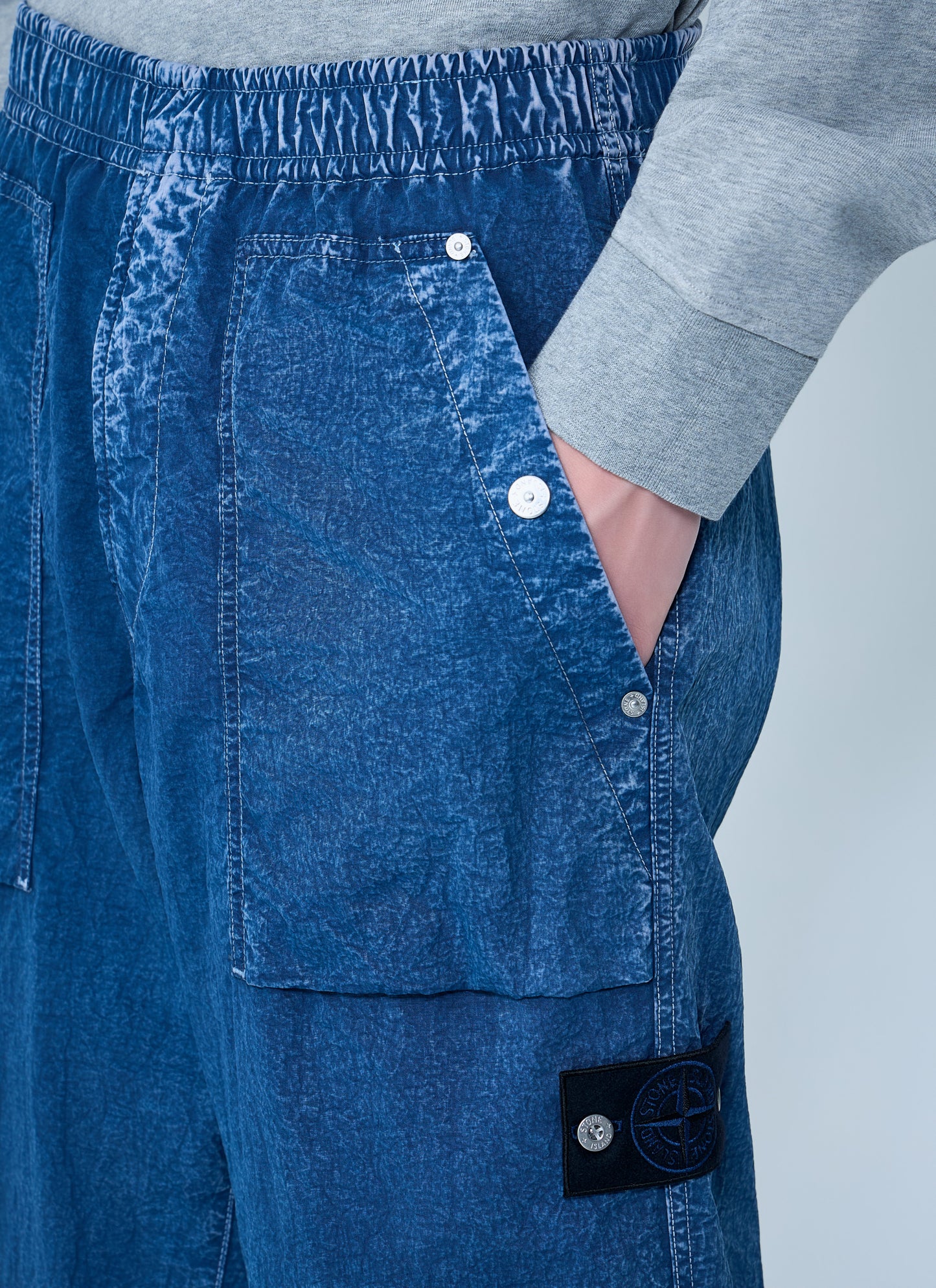 Stone Island Men Elasticated Denim Cargo Trousers STONE ISLAND