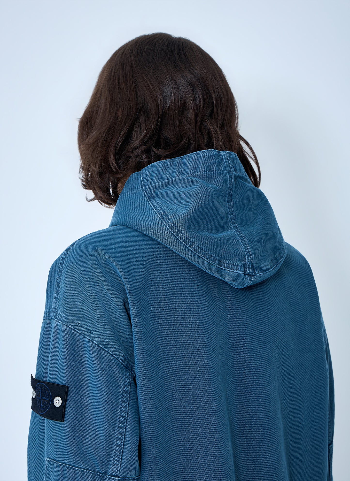 Stone Island Men Hooded Denim Jacket STONE ISLAND