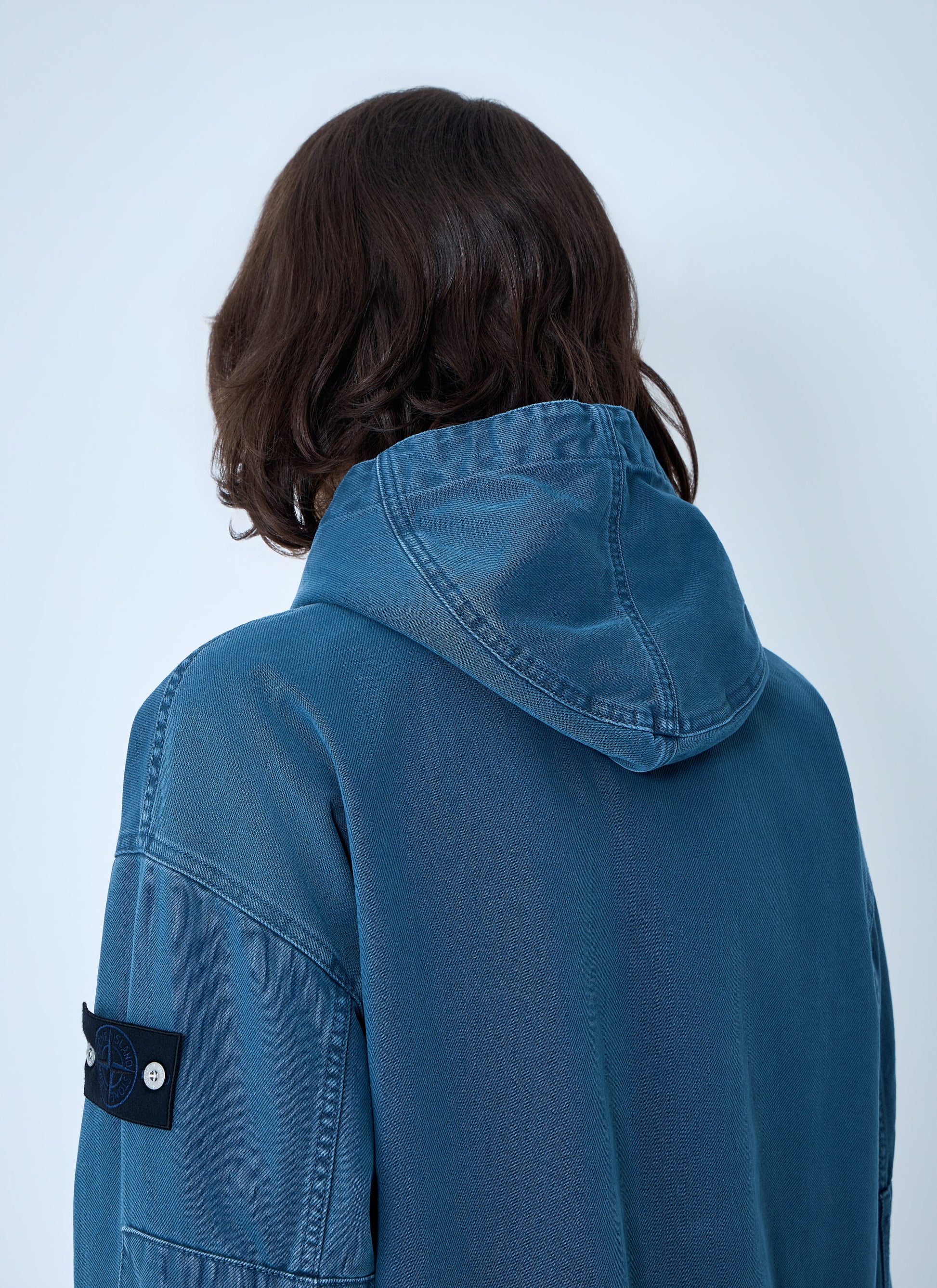 Stone Island Men Hooded Denim Jacket STONE ISLAND