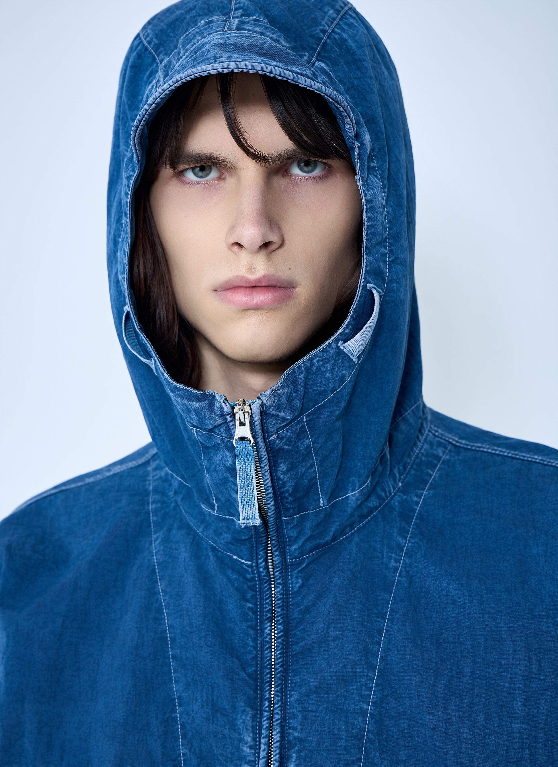 Stone Island Men Denim Hooded Jacket STONE ISLAND