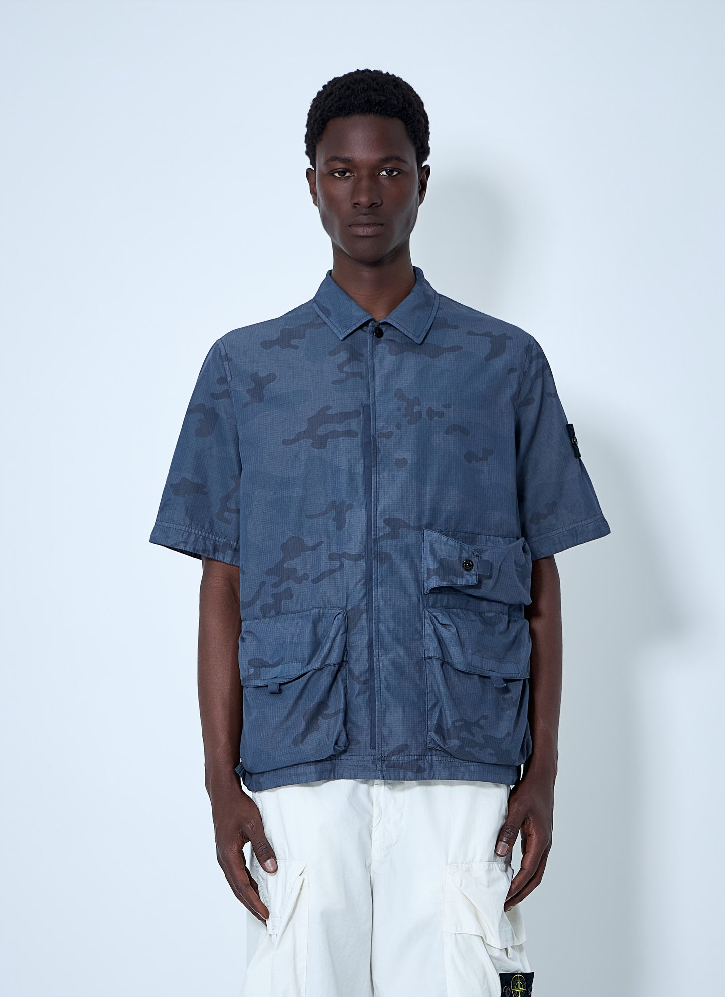 Stone Island Men Short-Sleeve Overshirt With Flap Pockets STONE ISLAND