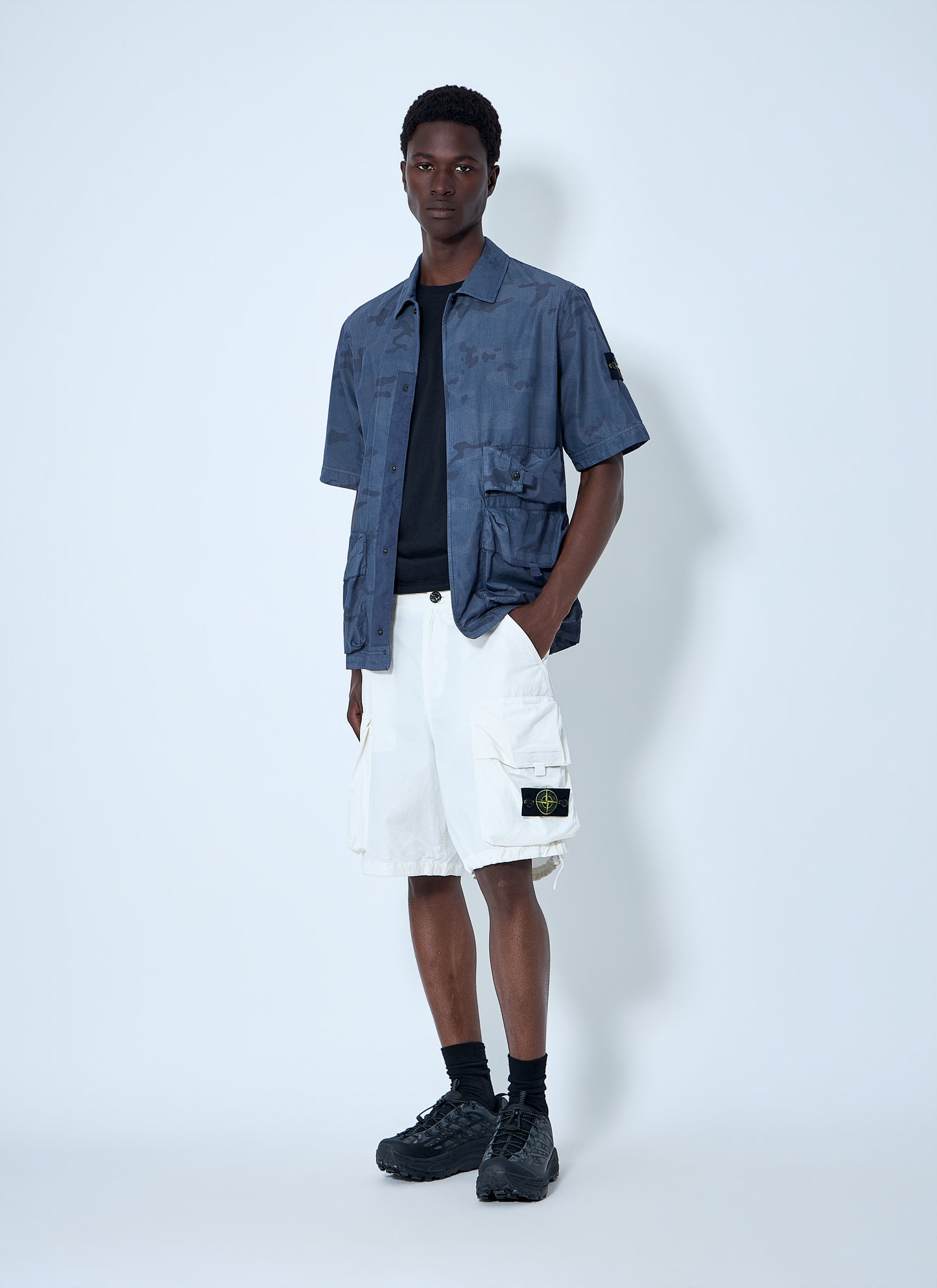 Stone Island Men Short-Sleeve Overshirt With Flap Pockets STONE ISLAND