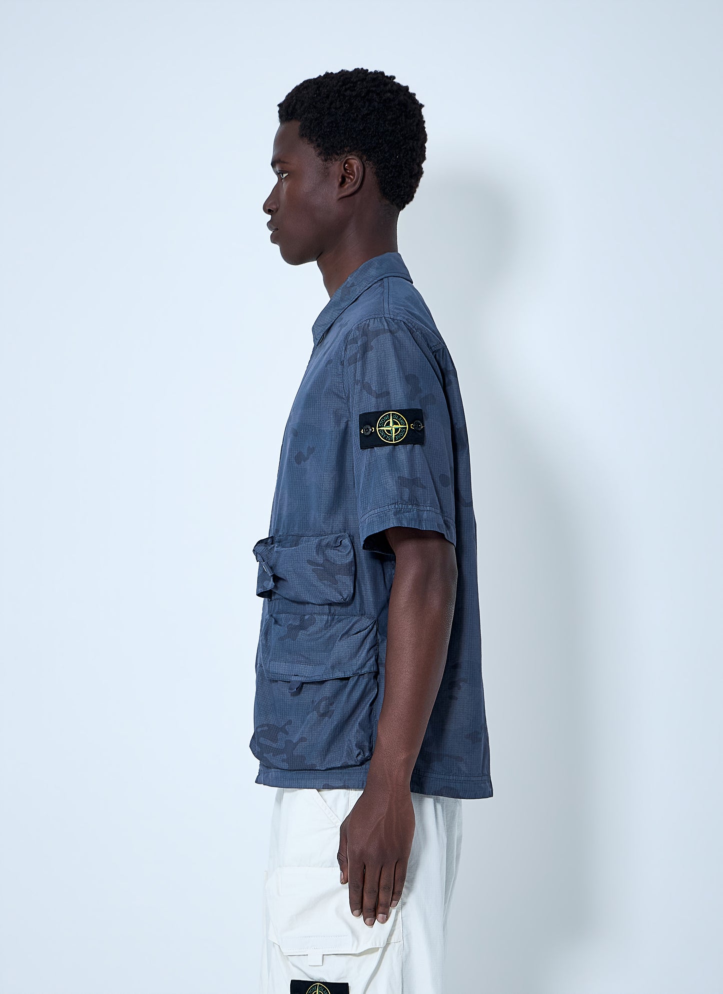 Stone Island Men Short-Sleeve Overshirt With Flap Pockets STONE ISLAND