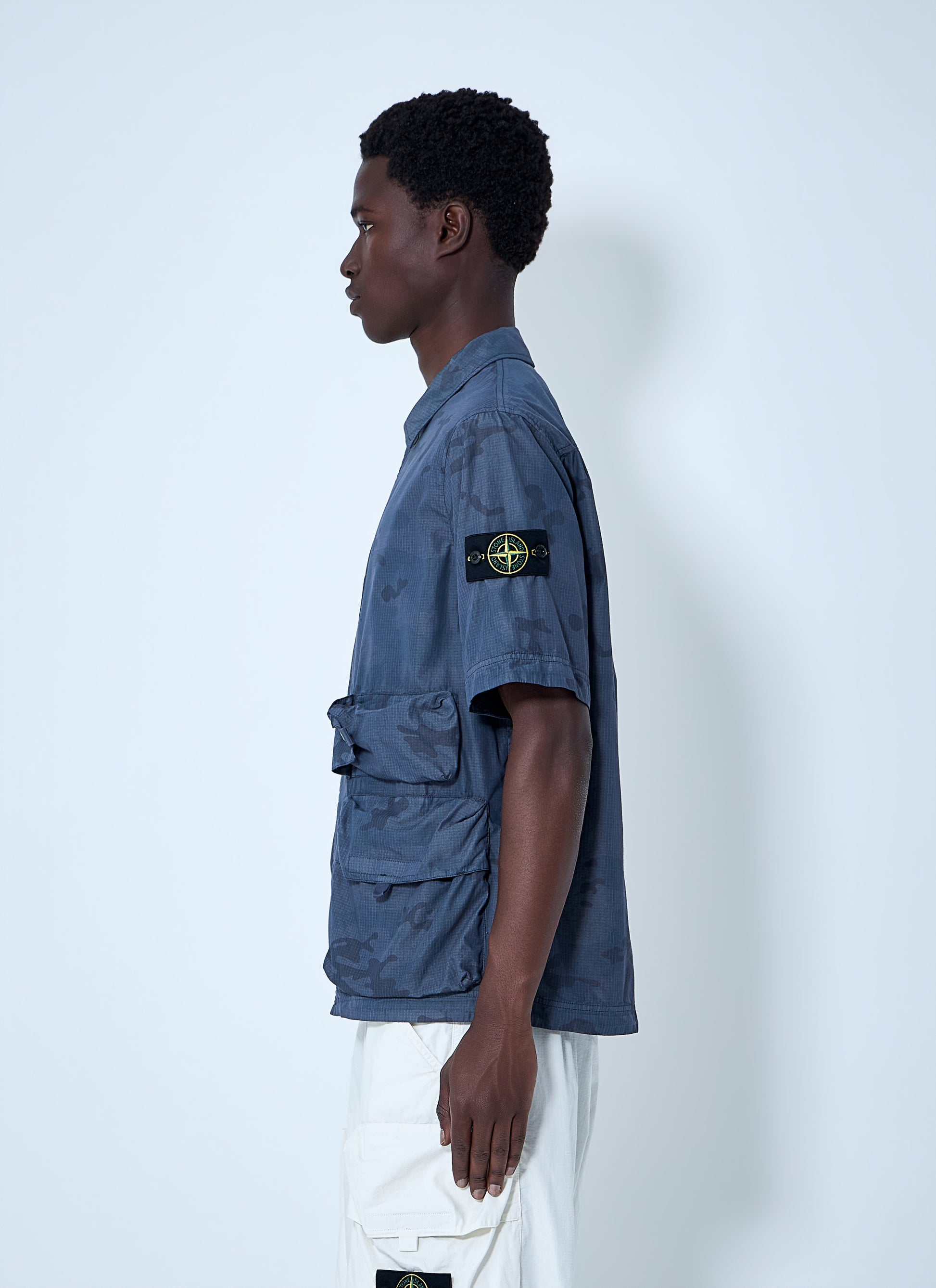 Stone Island Men Short-Sleeve Overshirt With Flap Pockets STONE ISLAND