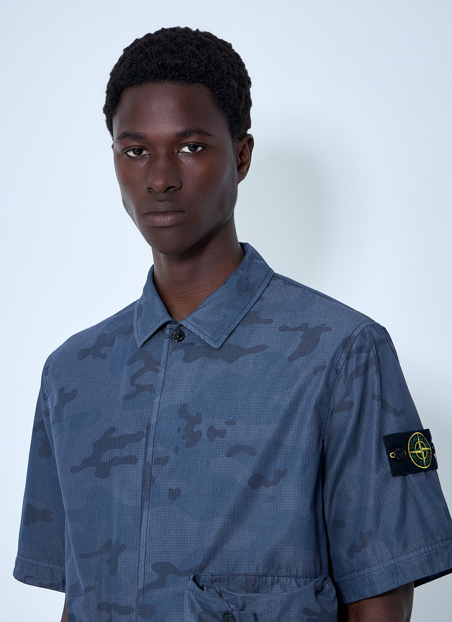 Stone Island Men Short-Sleeve Overshirt With Flap Pockets STONE ISLAND