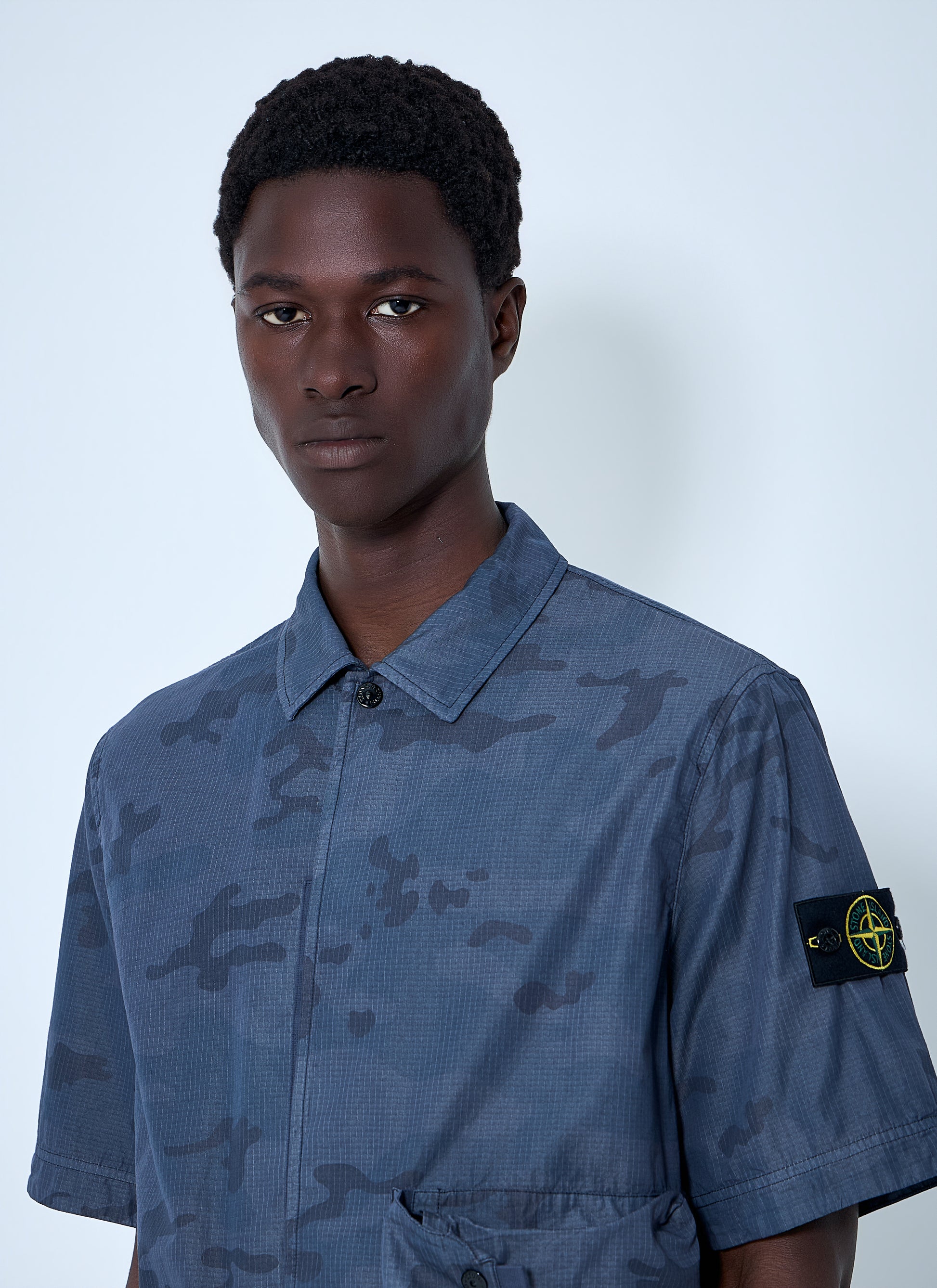 Stone Island Men Short-Sleeve Overshirt With Flap Pockets STONE ISLAND
