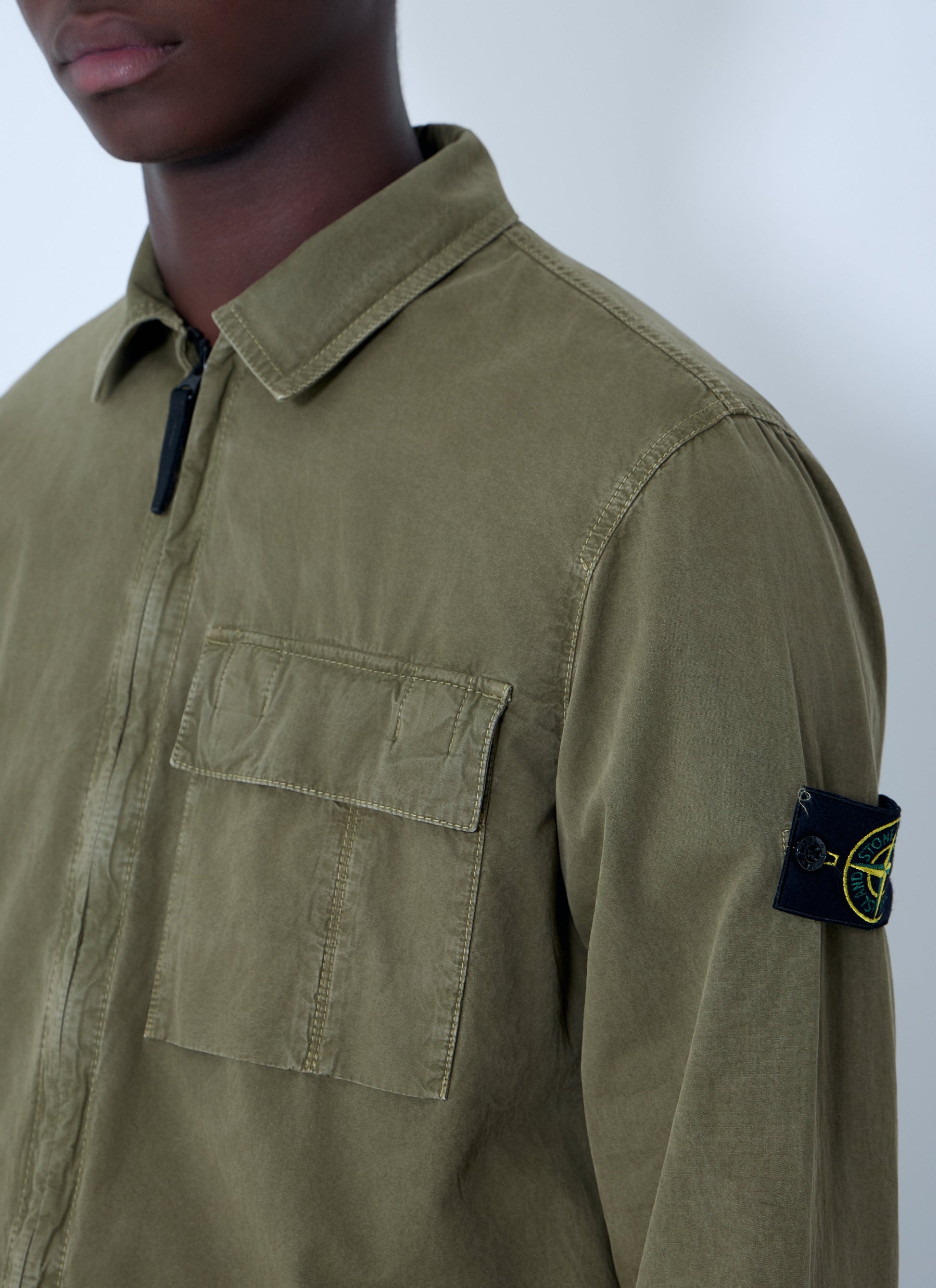 Stone Island Men Logo Patch Overshirt STONE ISLAND