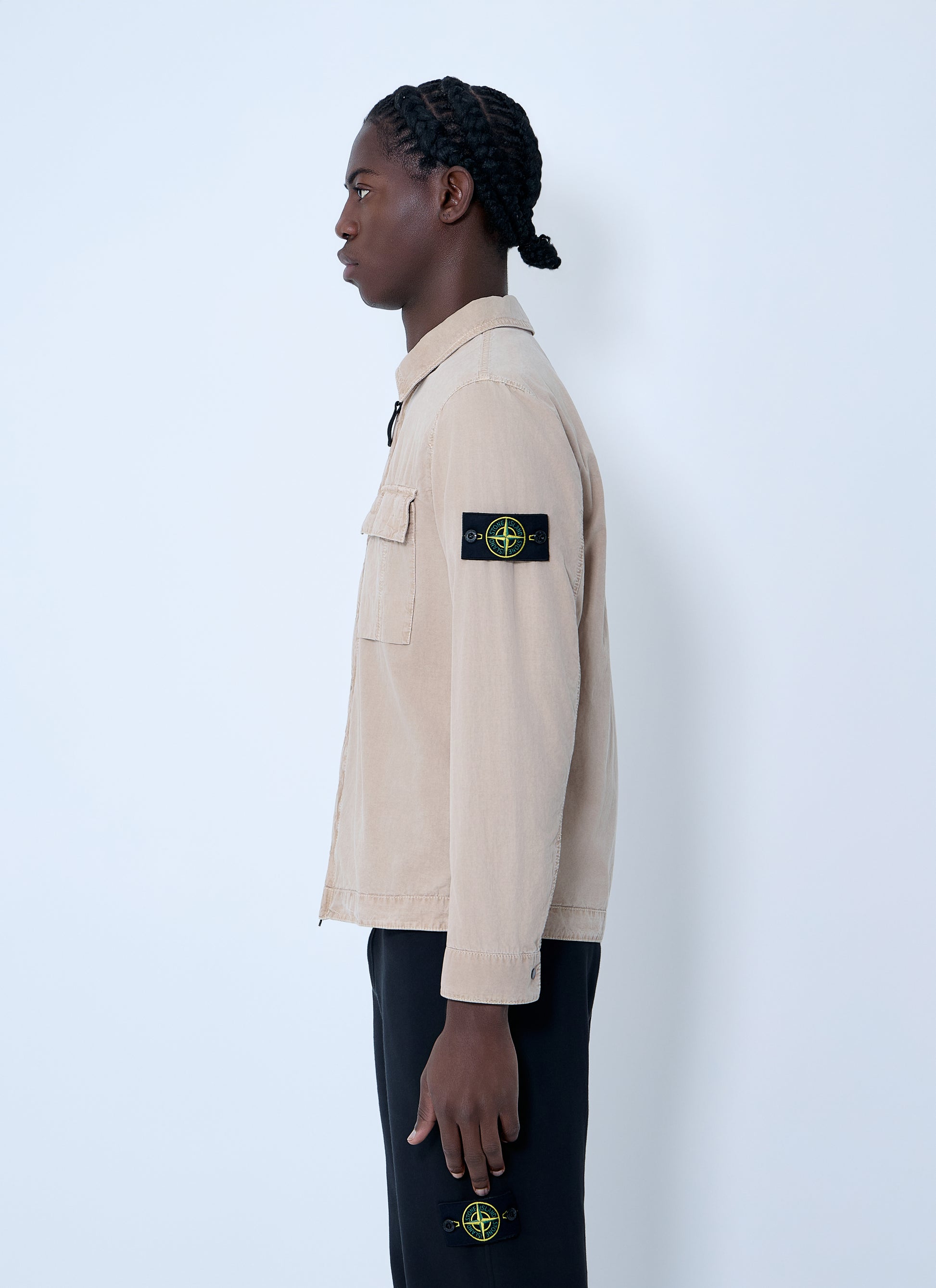 Stone Island Men Logo Patch Overshirt STONE ISLAND
