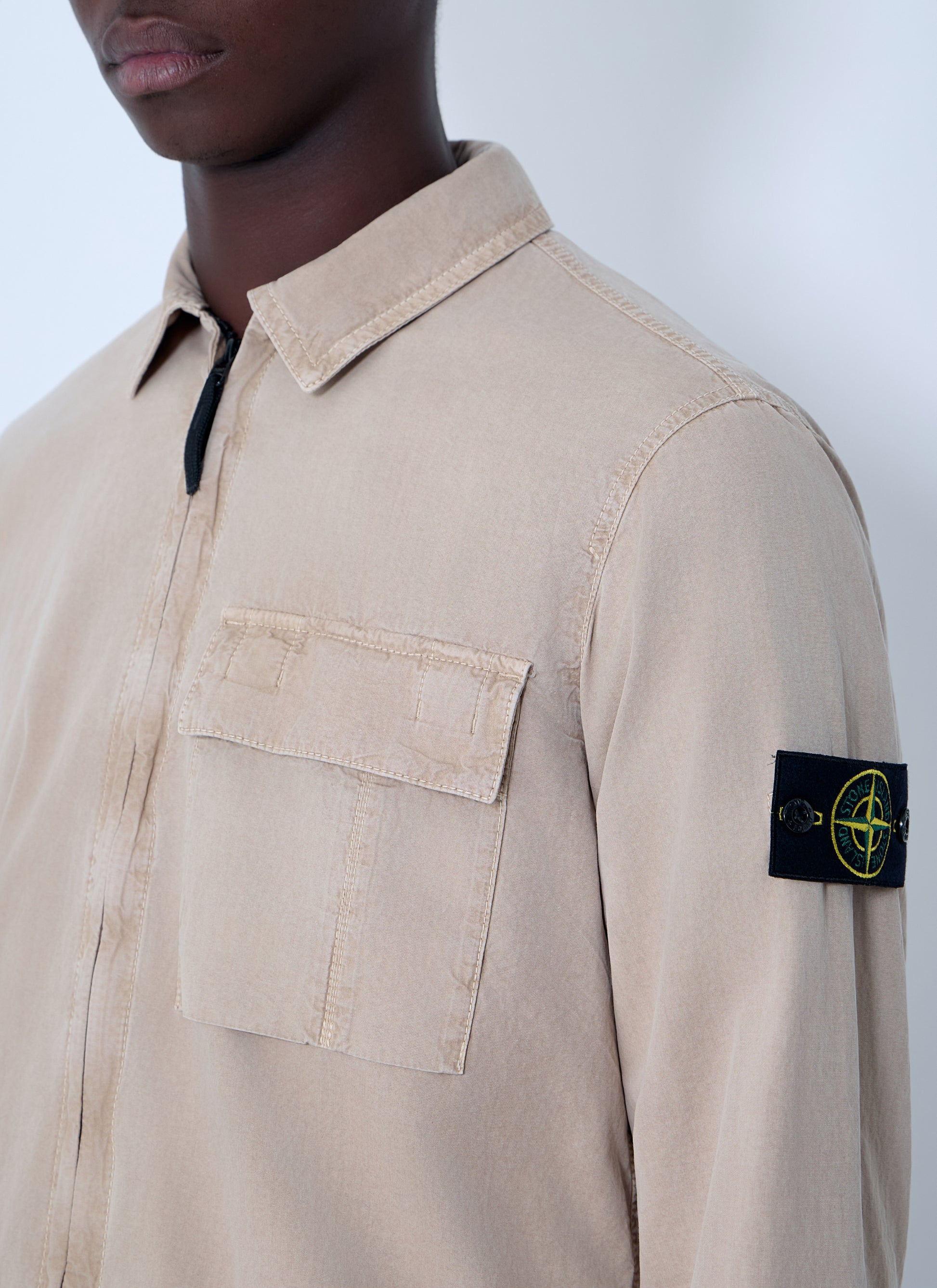 Stone Island Men Logo Patch Overshirt STONE ISLAND