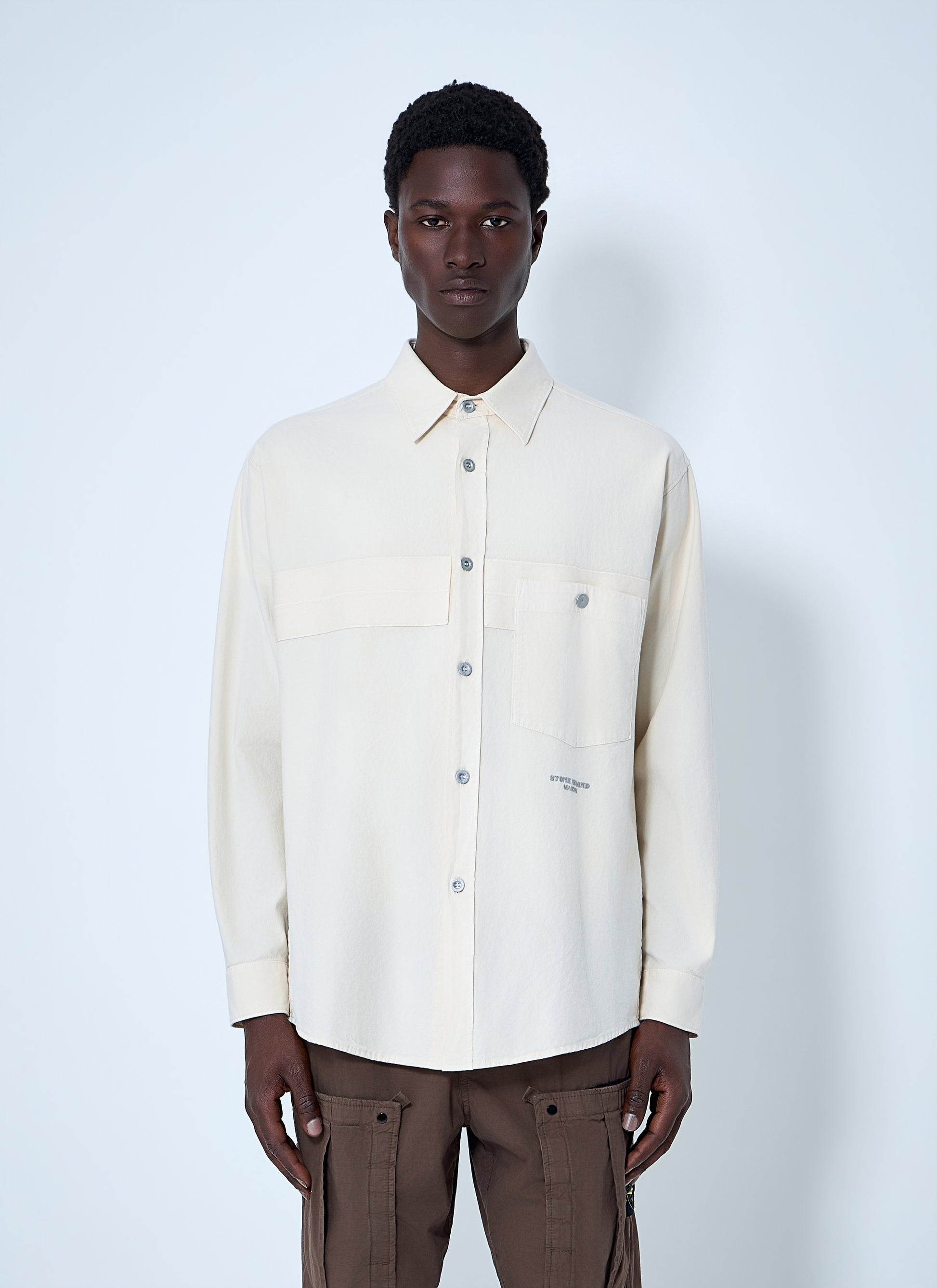 Stone Island Men Long Sleeve Cotton Button-Down Shirt STONE ISLAND