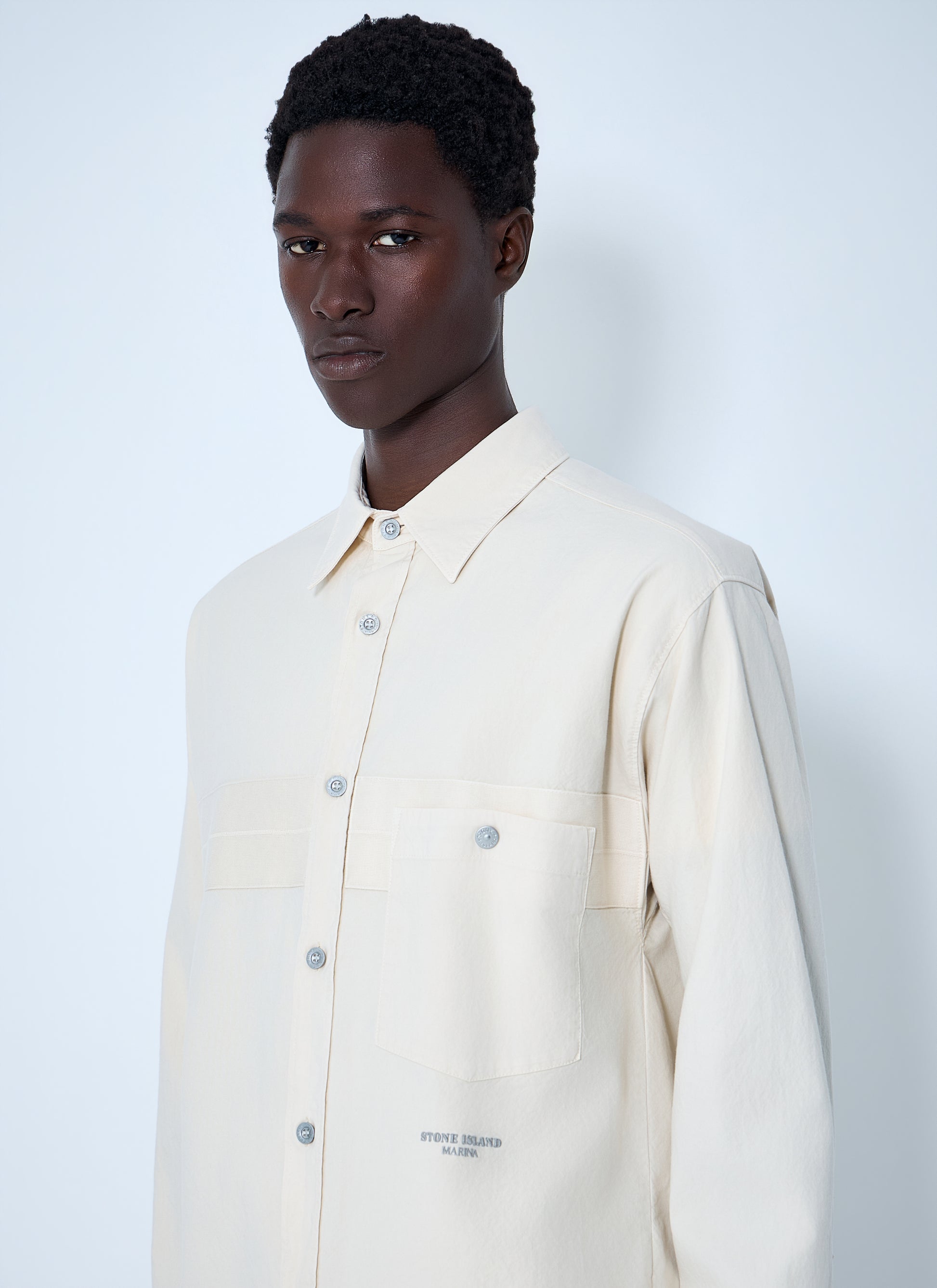 Stone Island Men Long Sleeve Cotton Button-Down Shirt STONE ISLAND