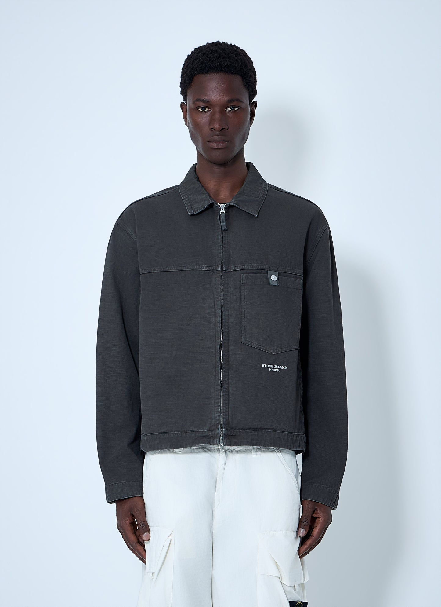 Stone Island Men Zip-Front Cotton Jacket STONE ISLAND
