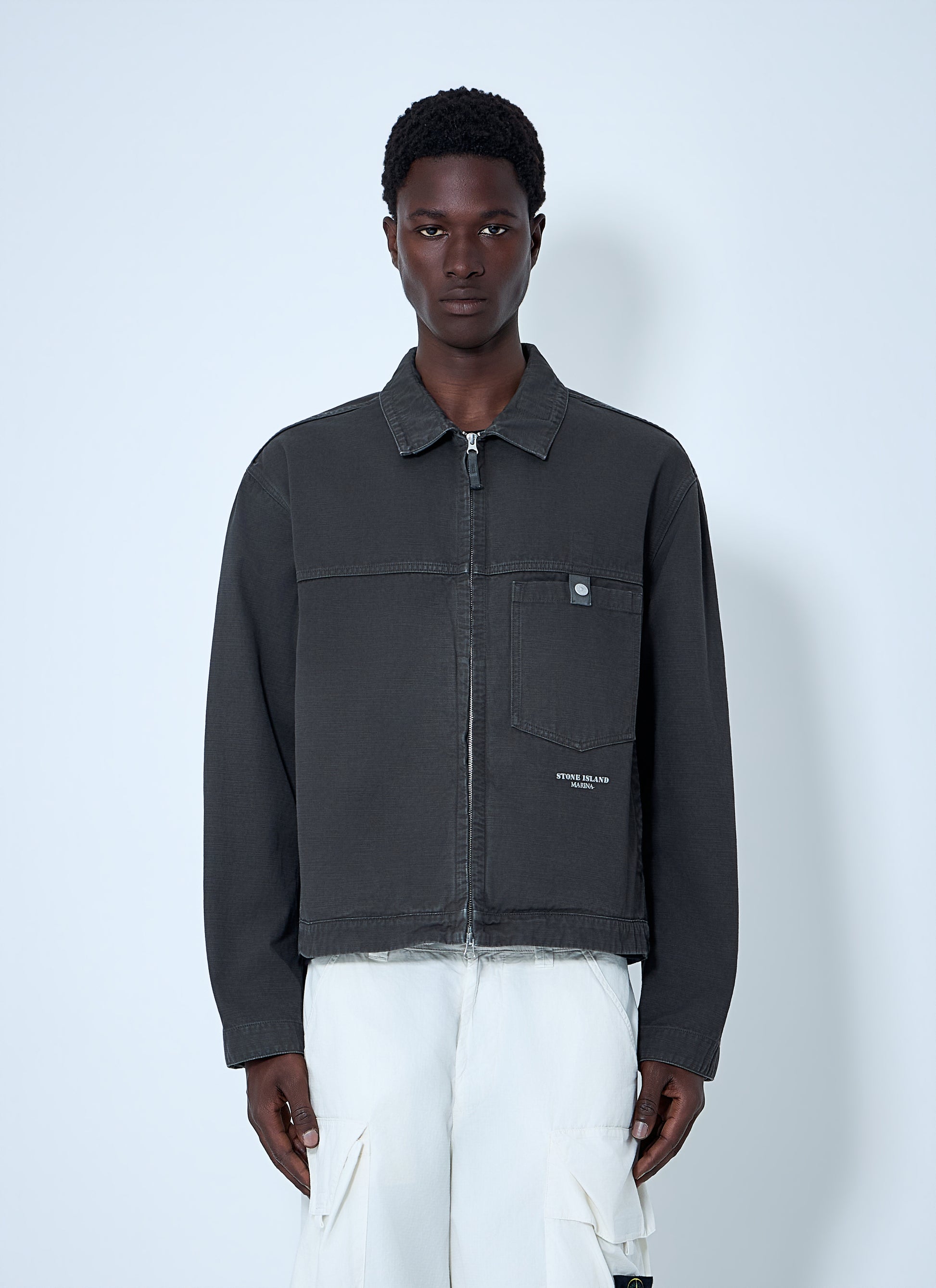 Stone Island Men Zip-Front Cotton Jacket STONE ISLAND